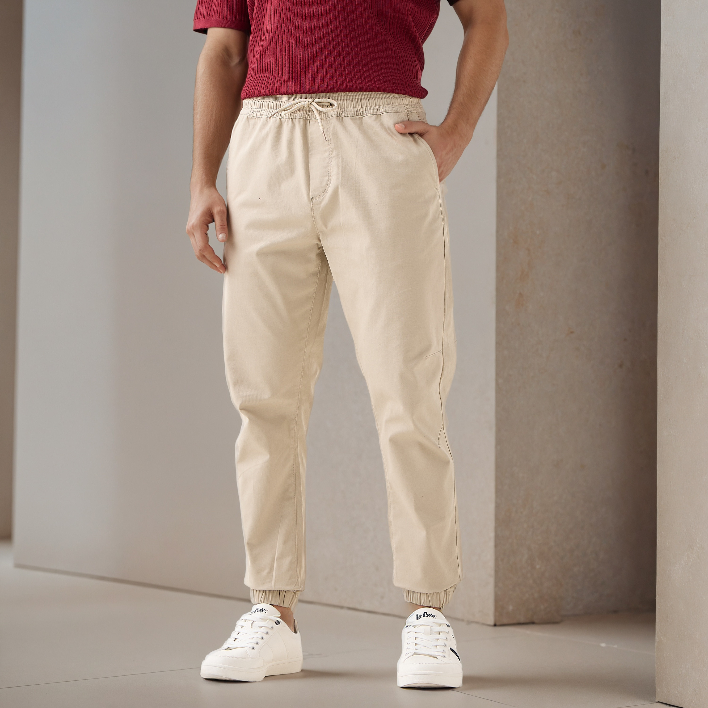 Drawstring Waist Flexi Waist Joggers-men-clothing-bottoms-joggers-image-2
