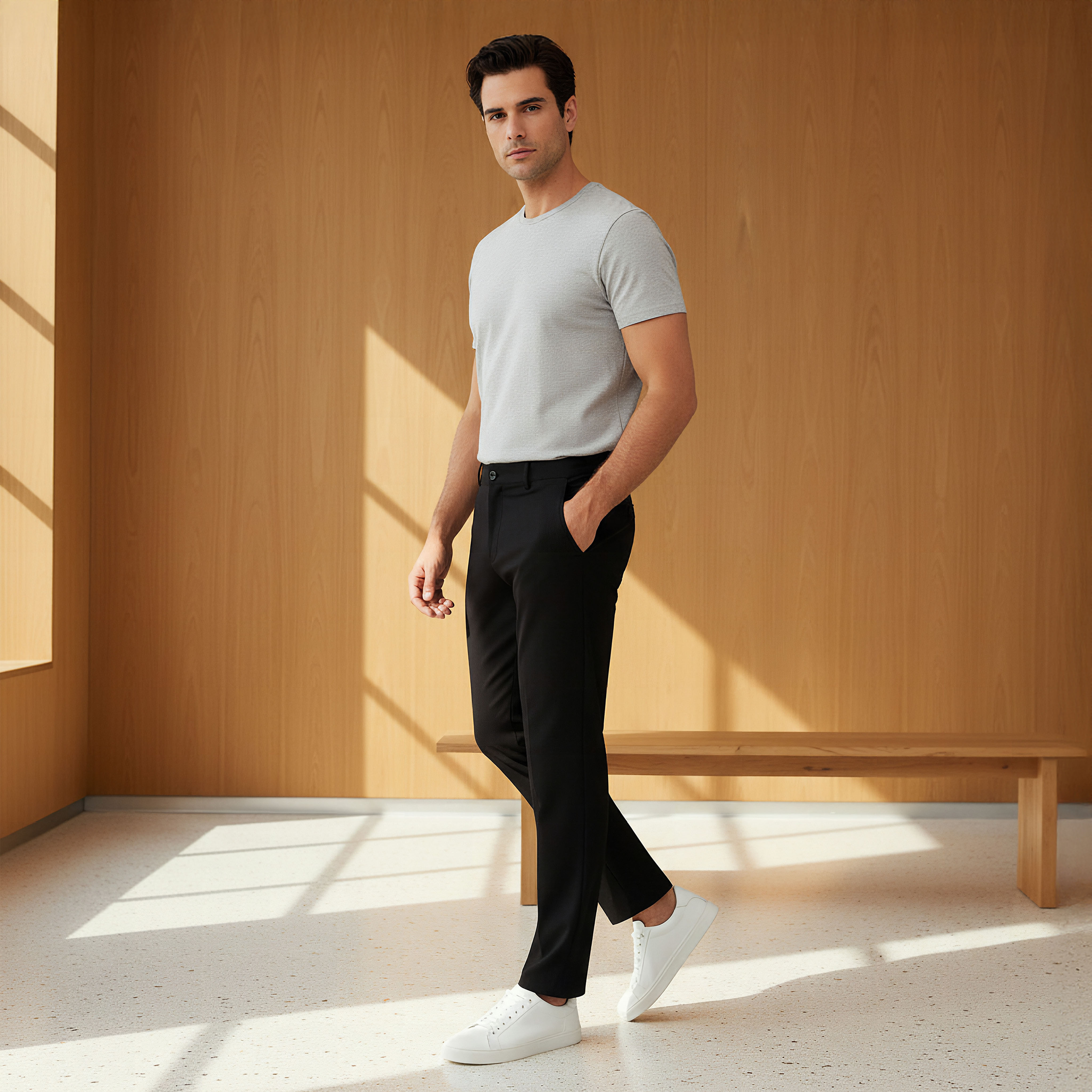 Emperor Men Regular Fit Flexi Waist Trousers-men-clothing-bottoms-trousersandchinos-trousers-image-2
