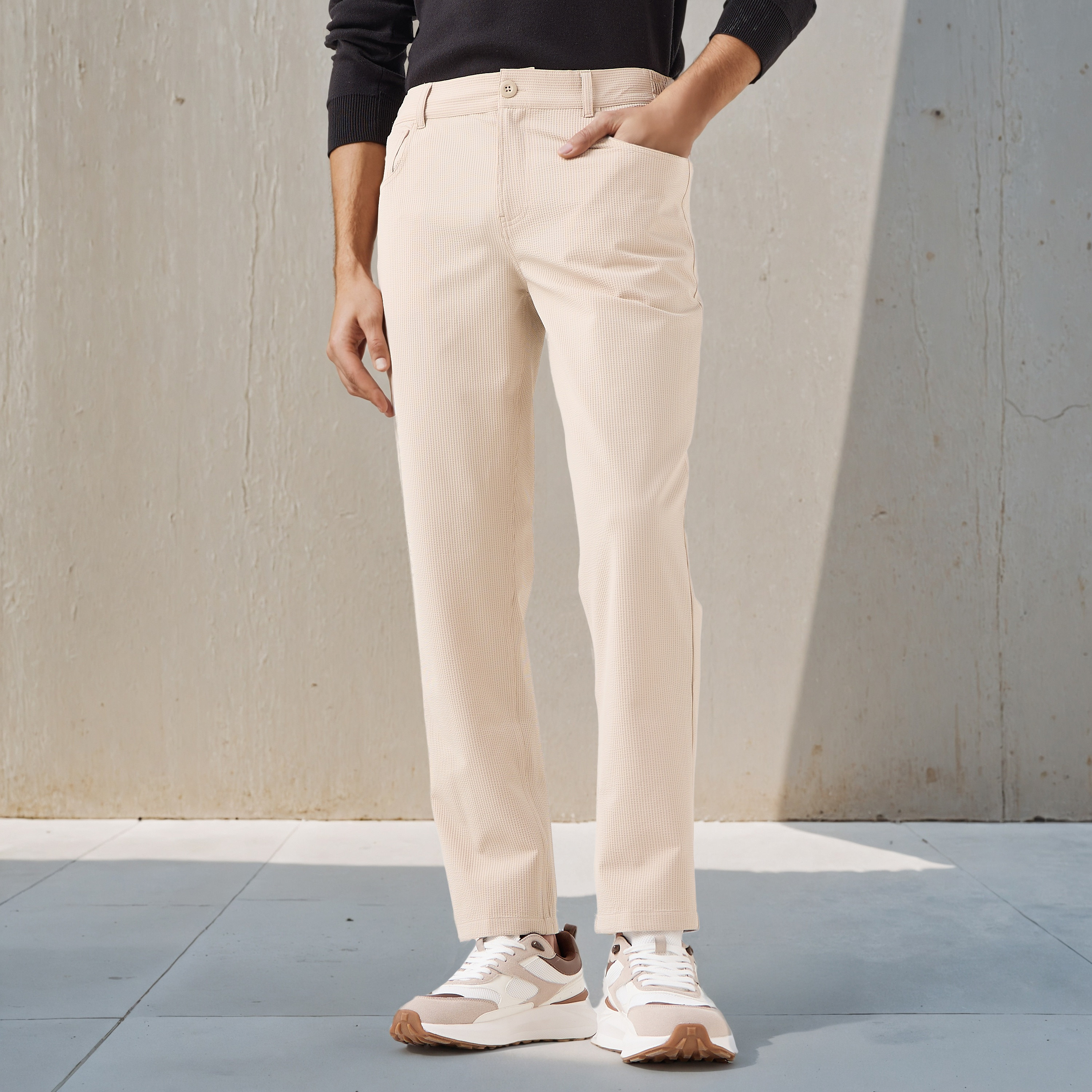 Emperor Men Regular Fit Flexi Waist Trousers-men-clothing-bottoms-trousersandchinos-trousers-image-1