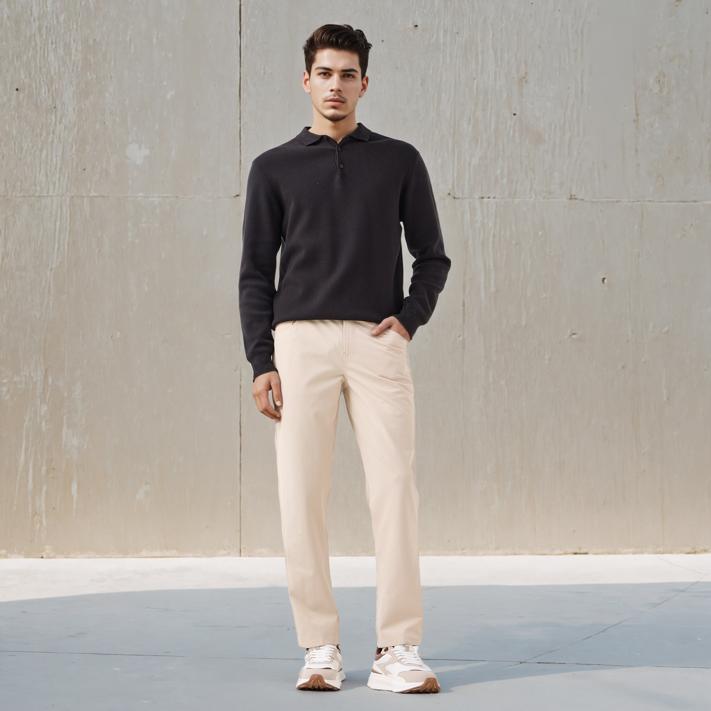 Emperor Men Regular Fit Flexi Waist Trousers-men-clothing-bottoms-trousersandchinos-trousers-image-2