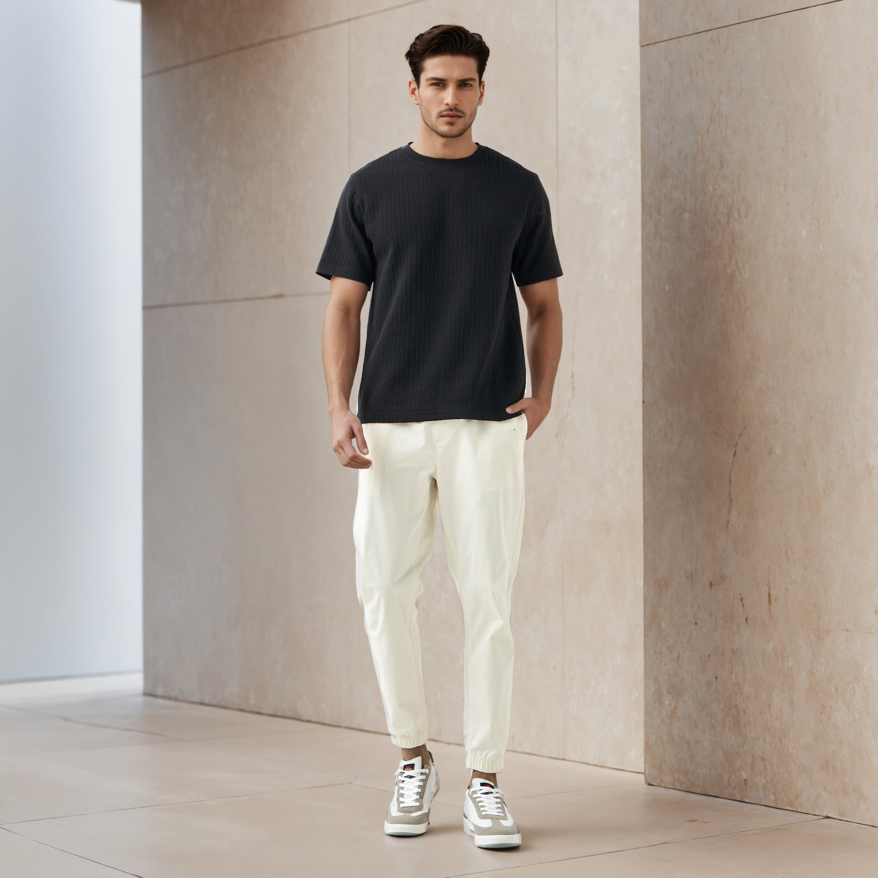 Men Slim Fit Flexi Waist Joggers-men-clothing-bottoms-joggers-image-2