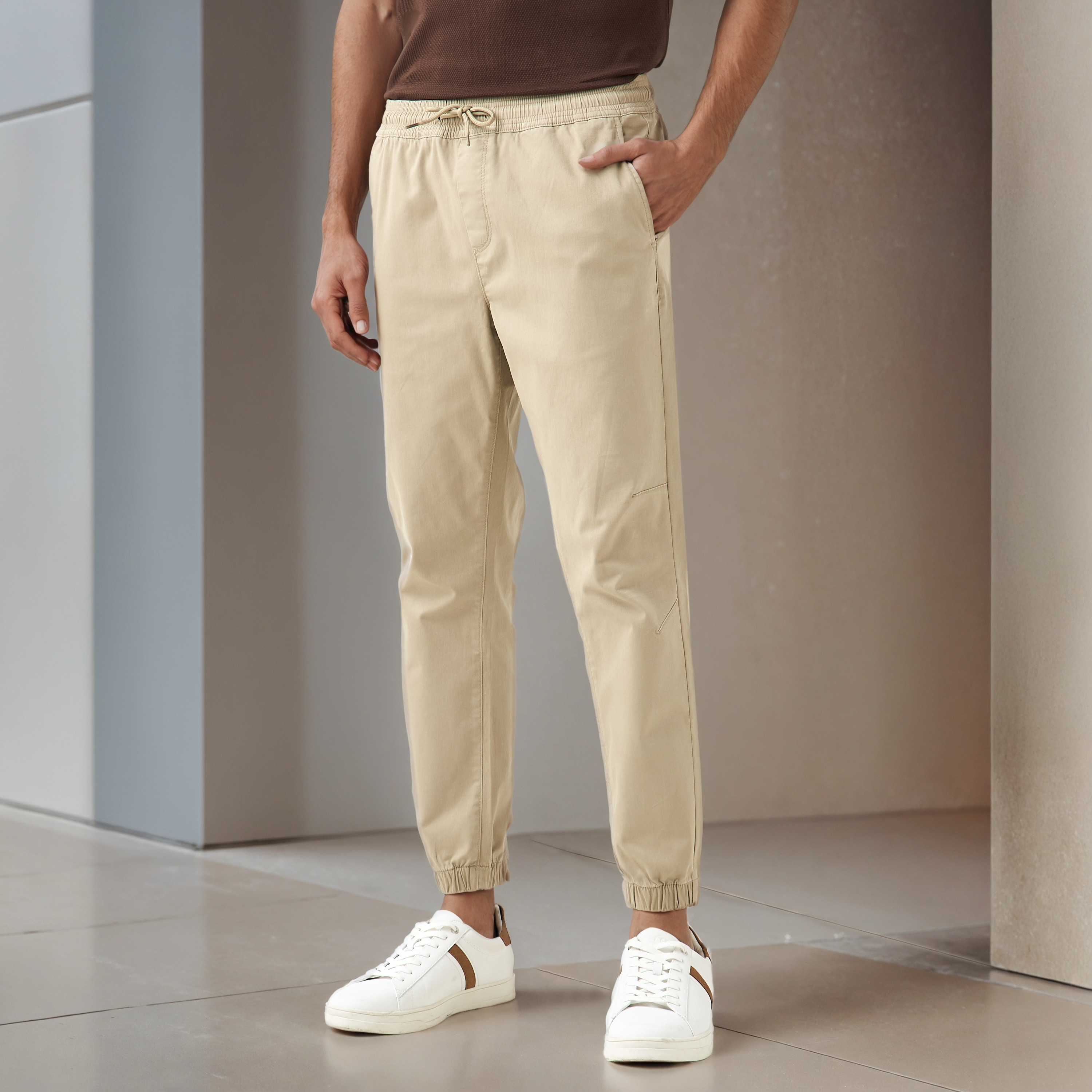 Men Slim Fit Flexi Waist Joggers-men-clothing-bottoms-joggers-image-1