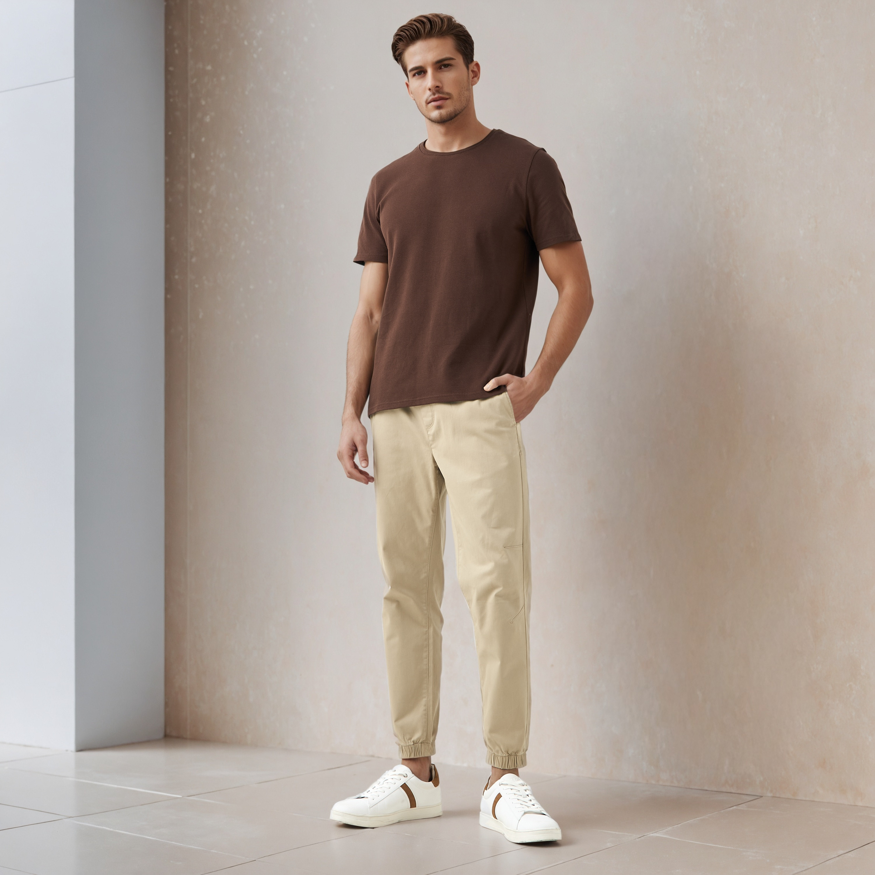 Men Slim Fit Flexi Waist Joggers-men-clothing-bottoms-joggers-image-2