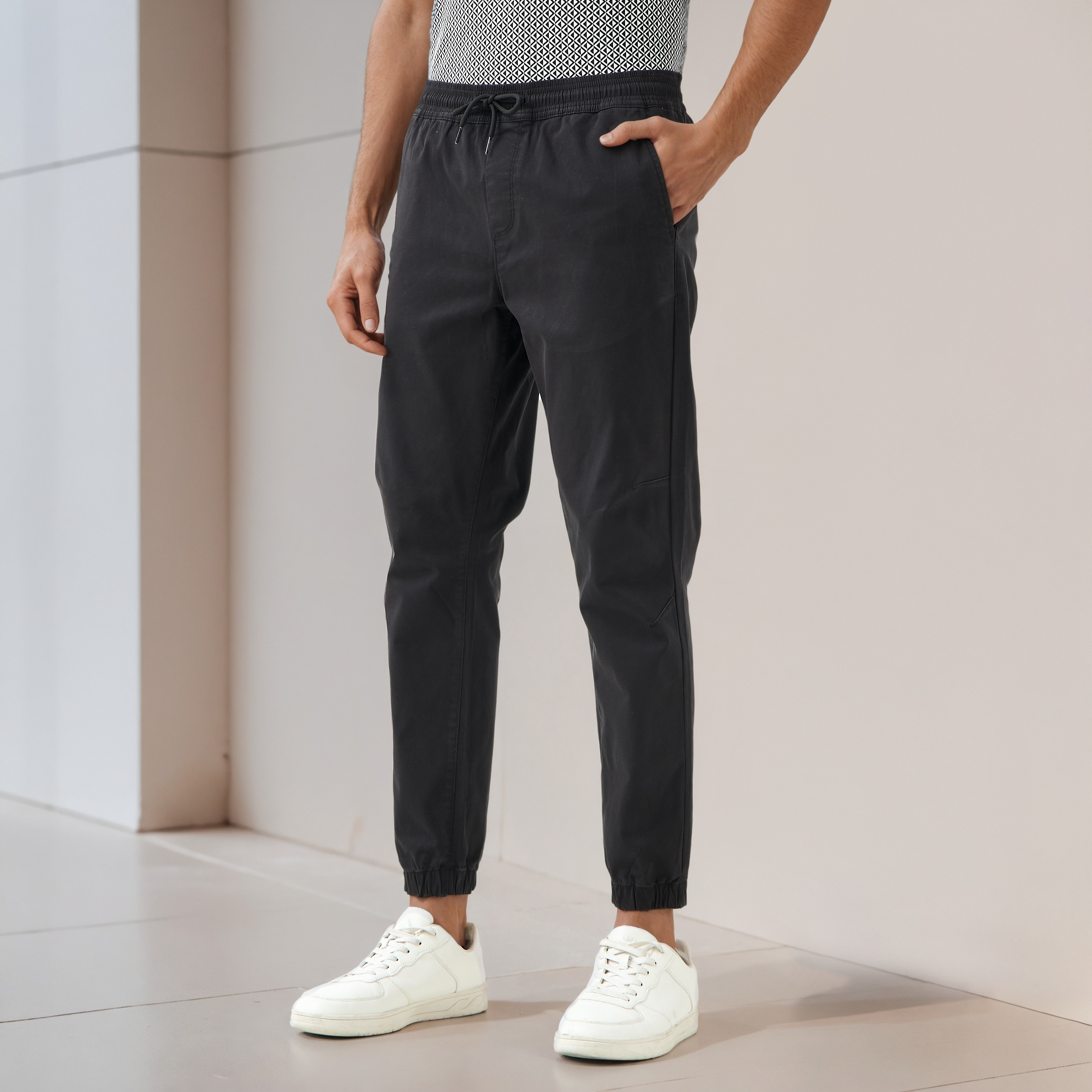Men Slim Fit Flexi Waist Joggers-men-clothing-bottoms-joggers-image-1