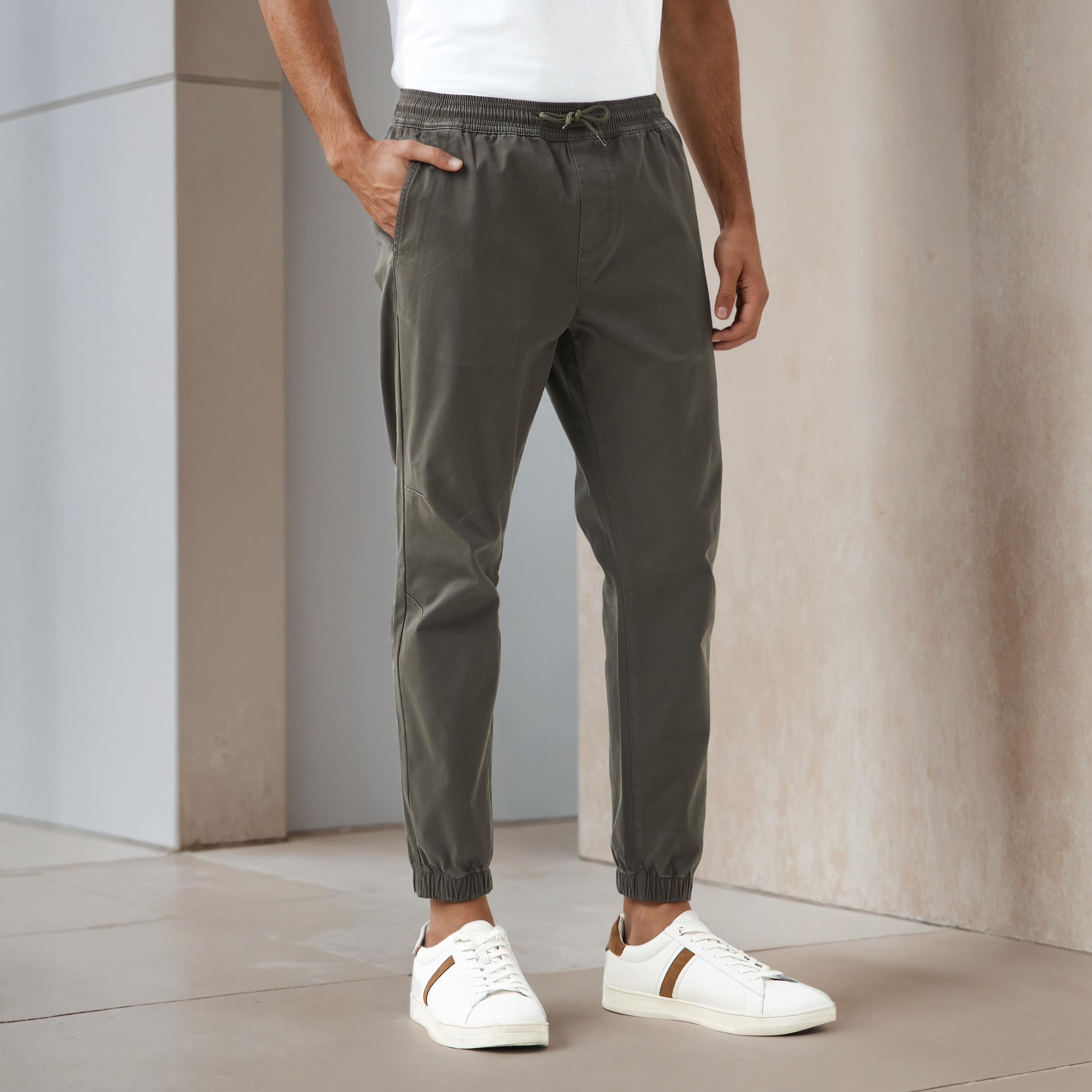 Men Slim Fit Flexi Waist Joggers-men-clothing-bottoms-joggers-image-1