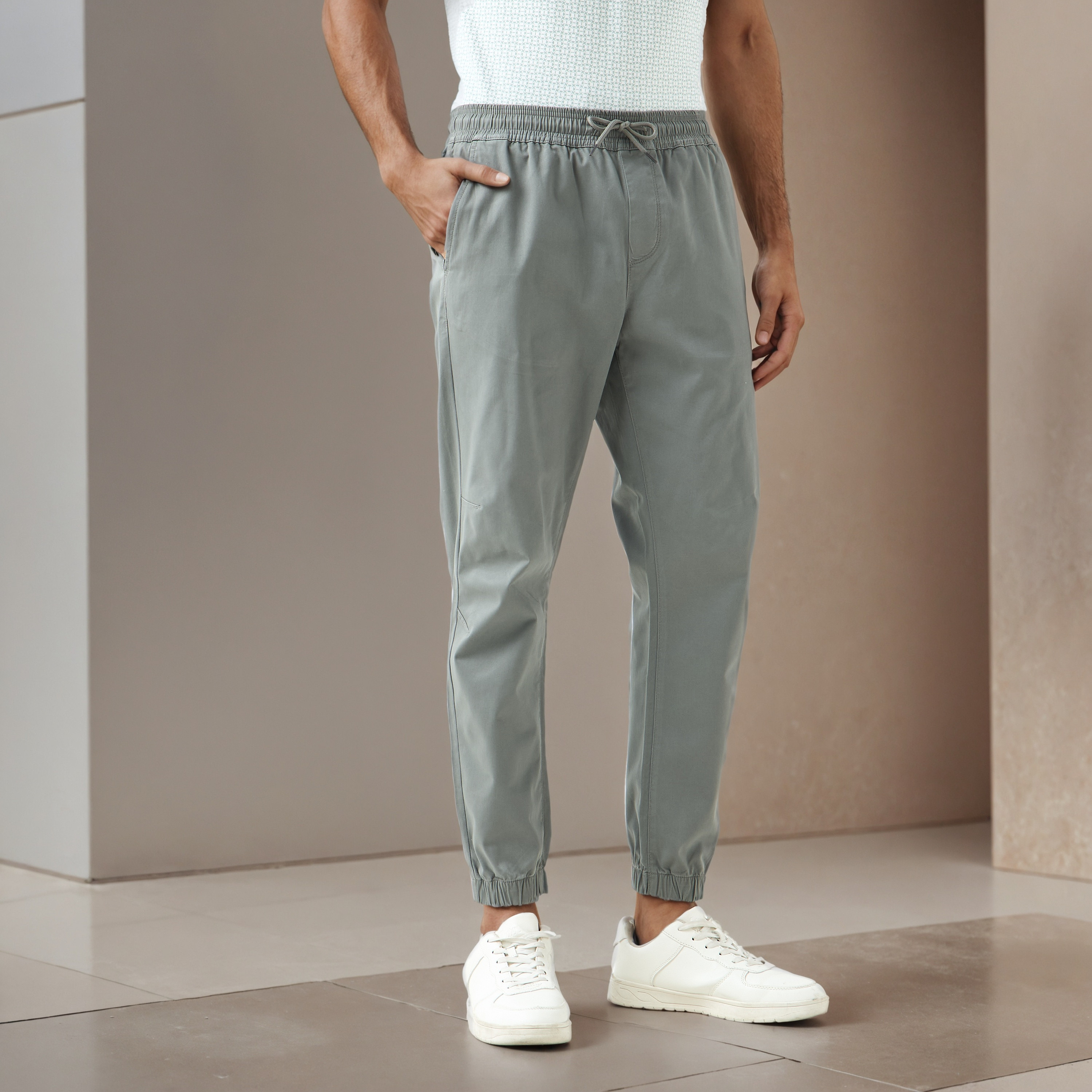 Men Slim Fit Flexi Waist Joggers-men-clothing-bottoms-joggers-image-1