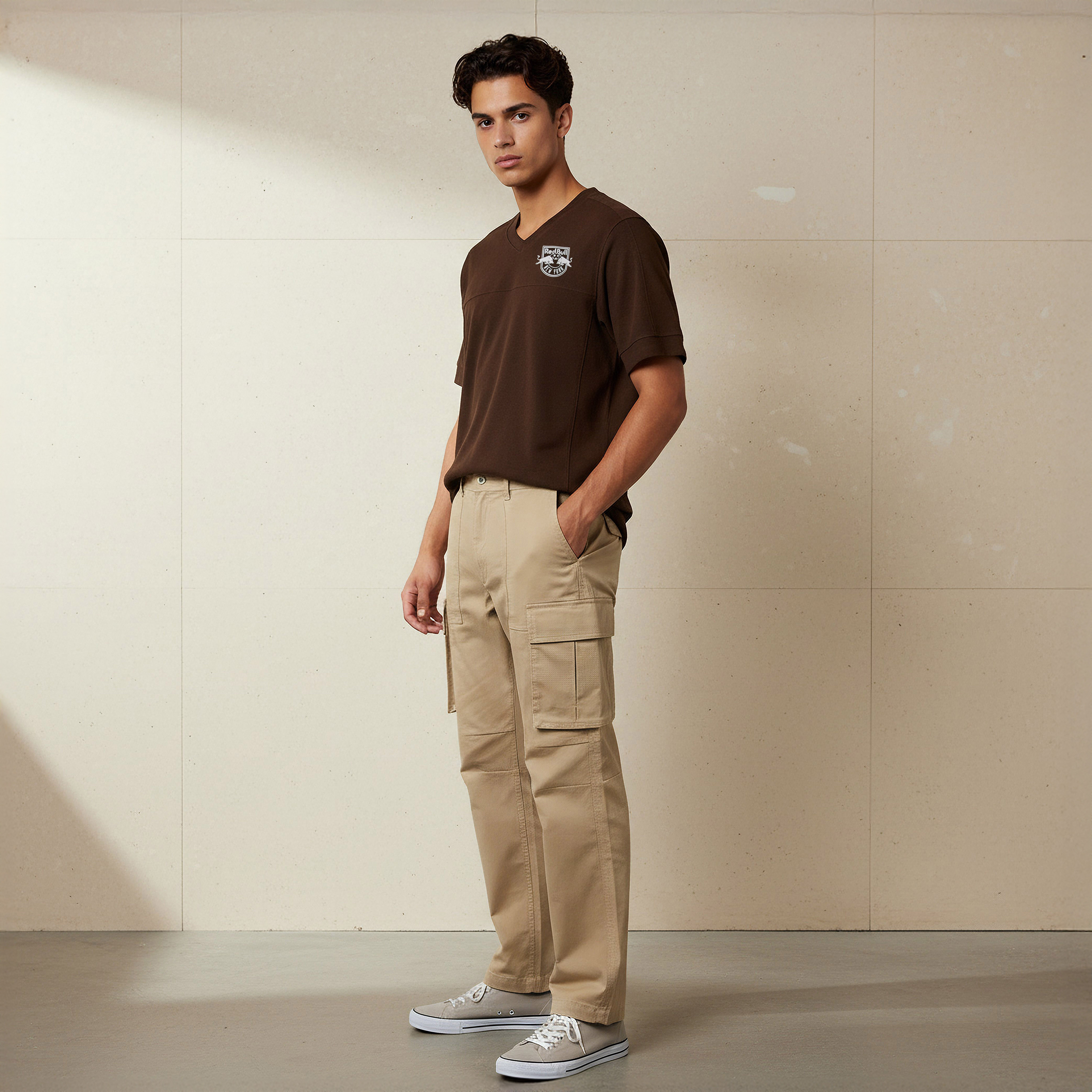 Men Regular Fit Twill Cargo Trousers-men-clothing-bottoms-trousersandchinos-trousers-image-2