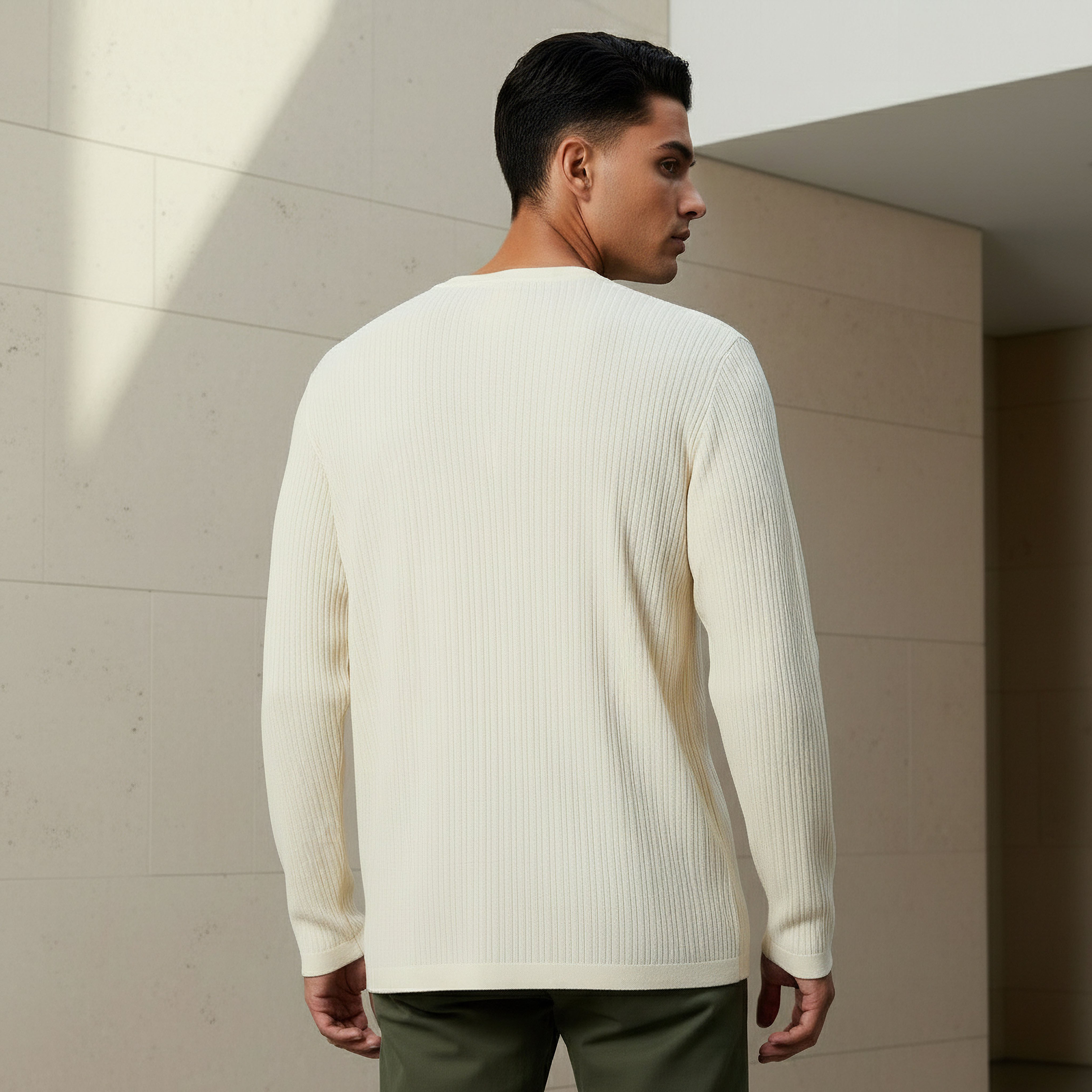 Men Slim Fit Ribbed Henley Neck Sweatshirt-men-winterwear-hoodiesandsweatshirts-image-3