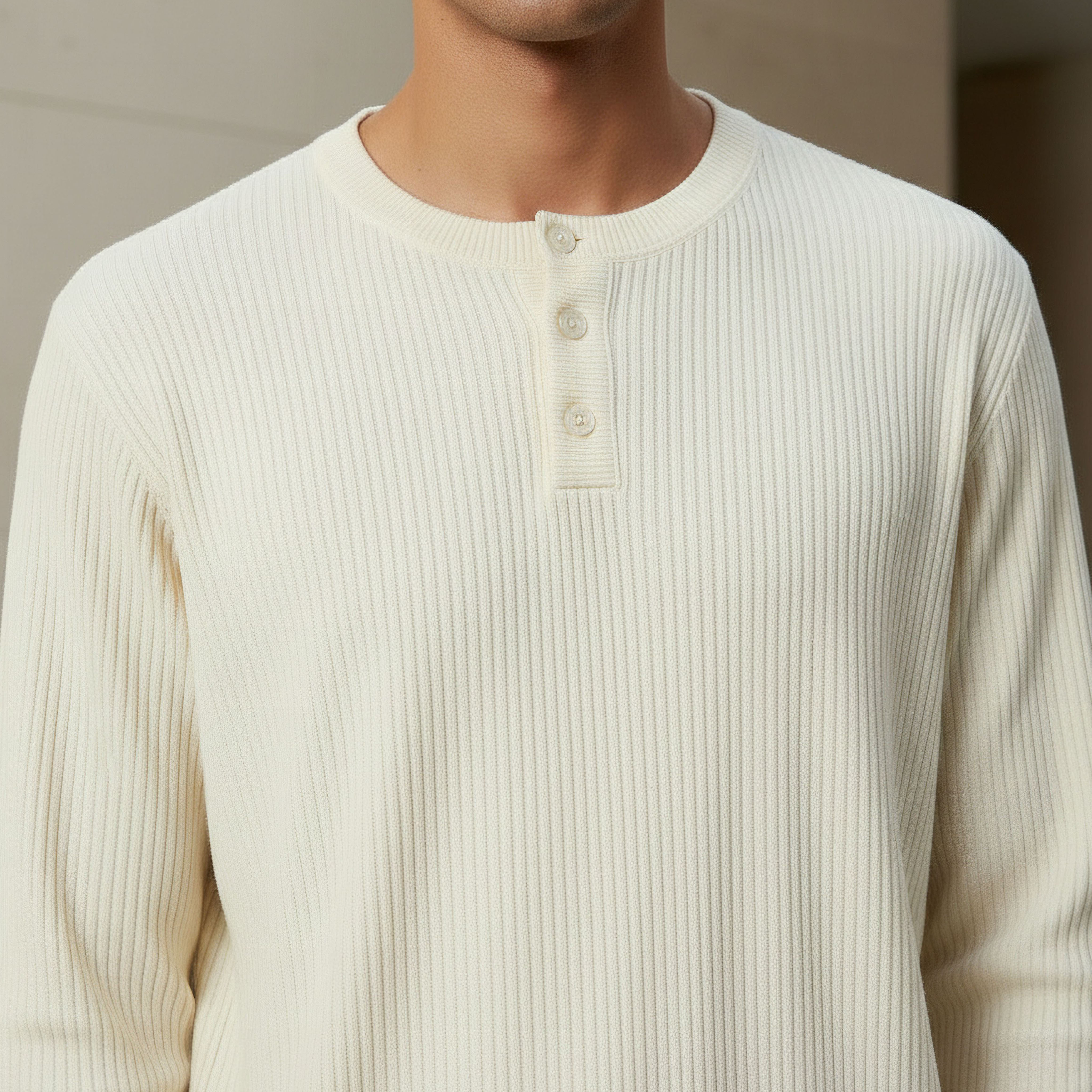Men Slim Fit Ribbed Henley Neck Sweatshirt-men-winterwear-hoodiesandsweatshirts-image-4