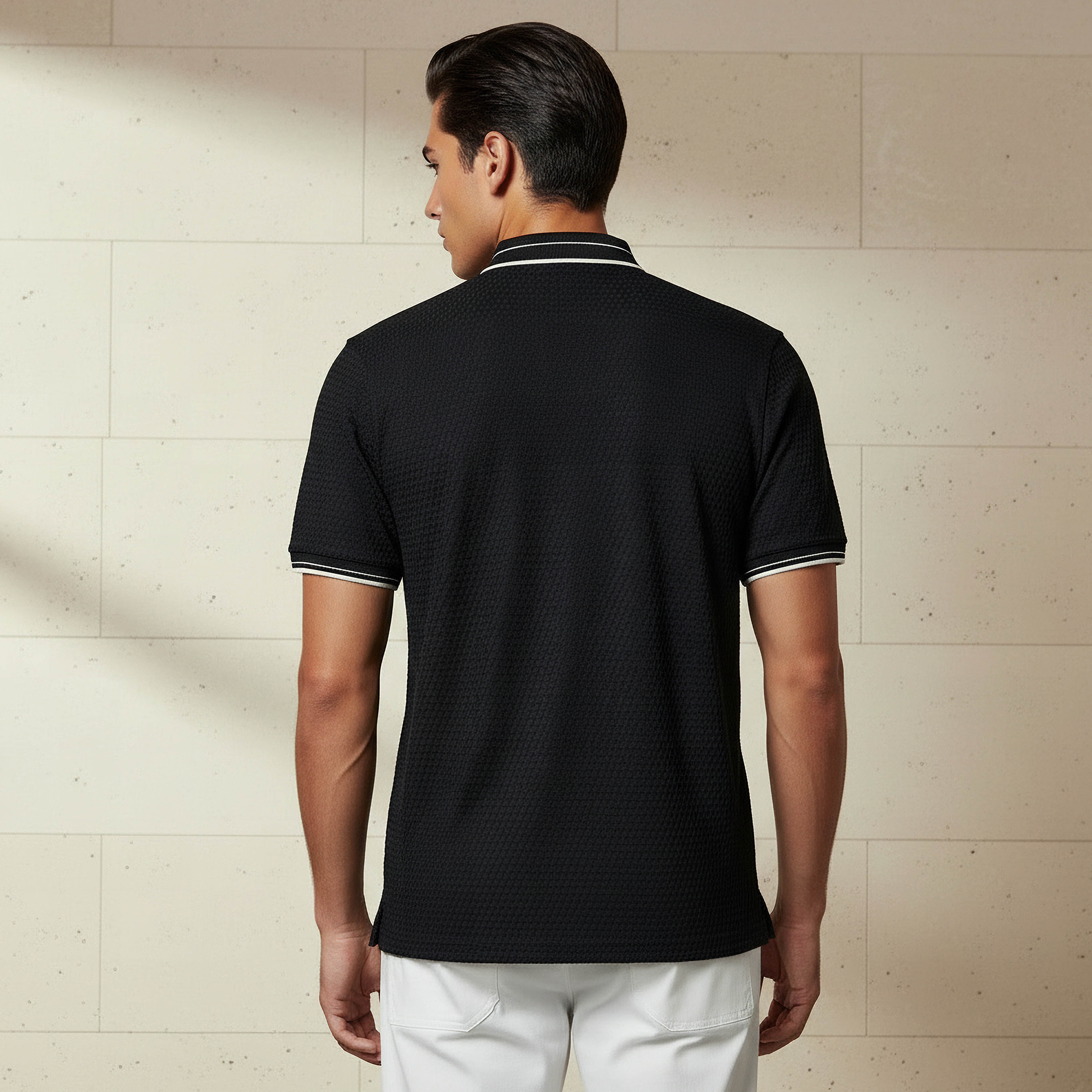 Men Short Sleeves Jacquard Polo T-shirt-men-clothing-tshirtsandpolos-polos-image-3