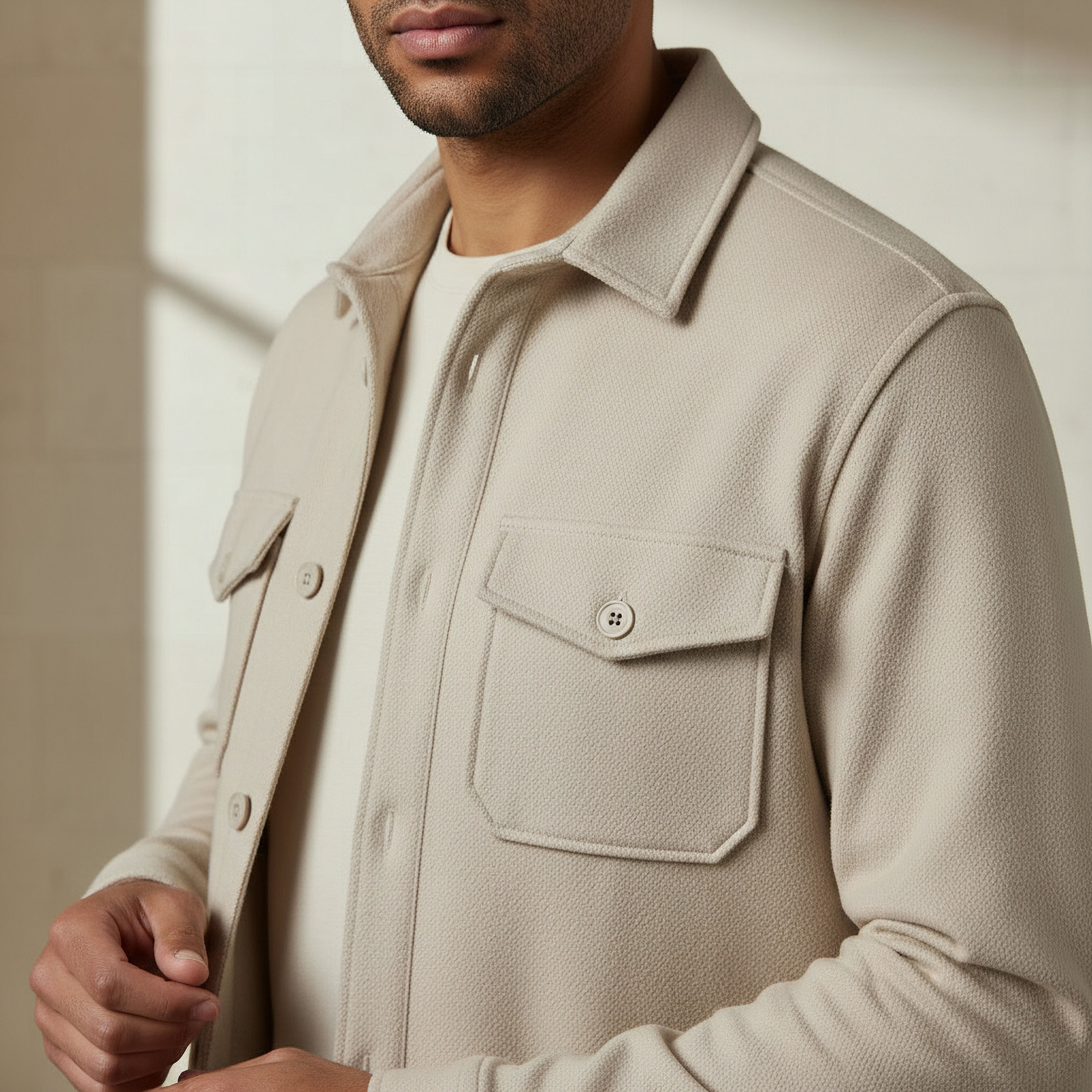 Men Regular Fit Flap Pocket Shacket-men-clothing-jacketsandblazers-jackets-image-4