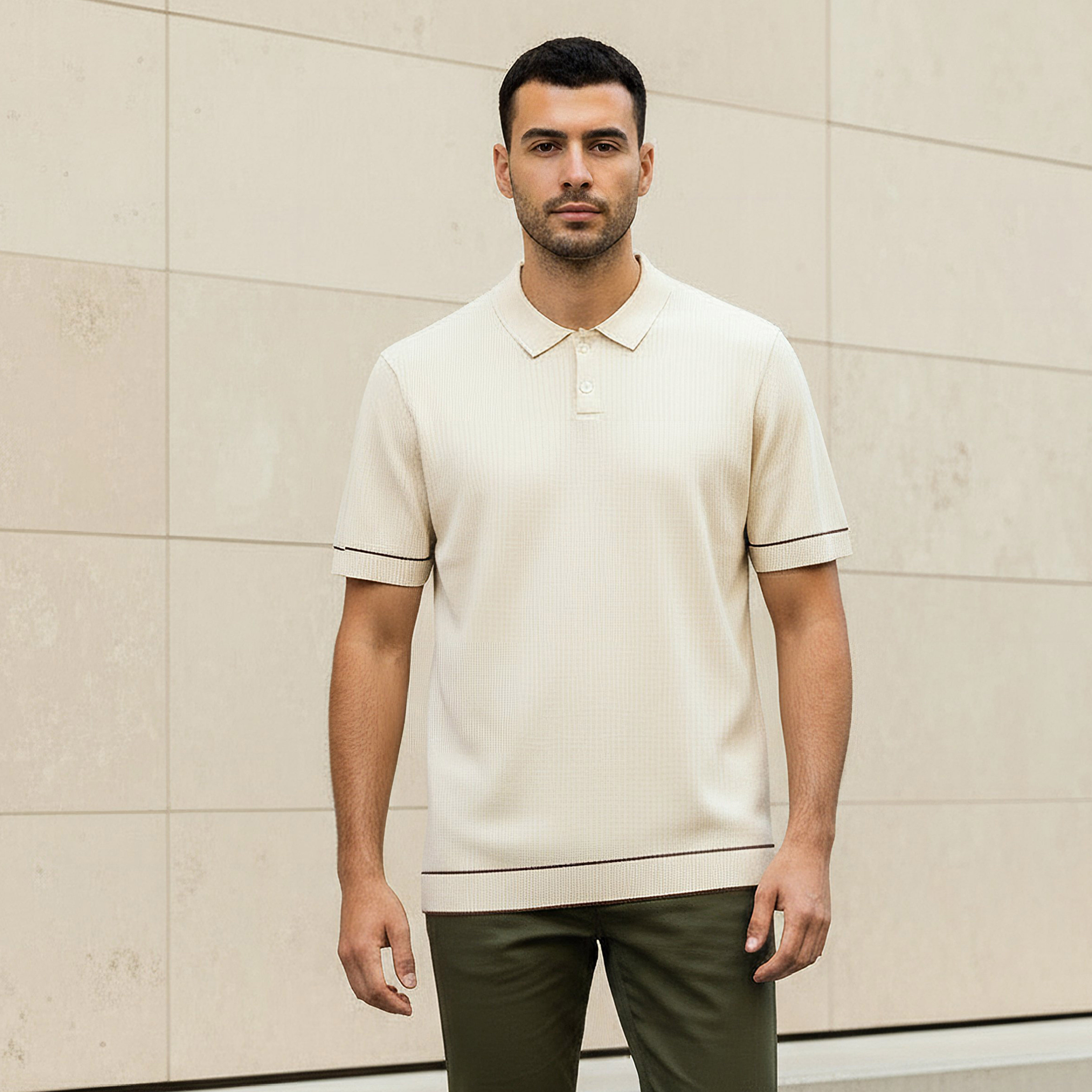 Men Short Sleeves Ribbed Polo T-shirt-men-clothing-tshirtsandpolos-polos-image-1