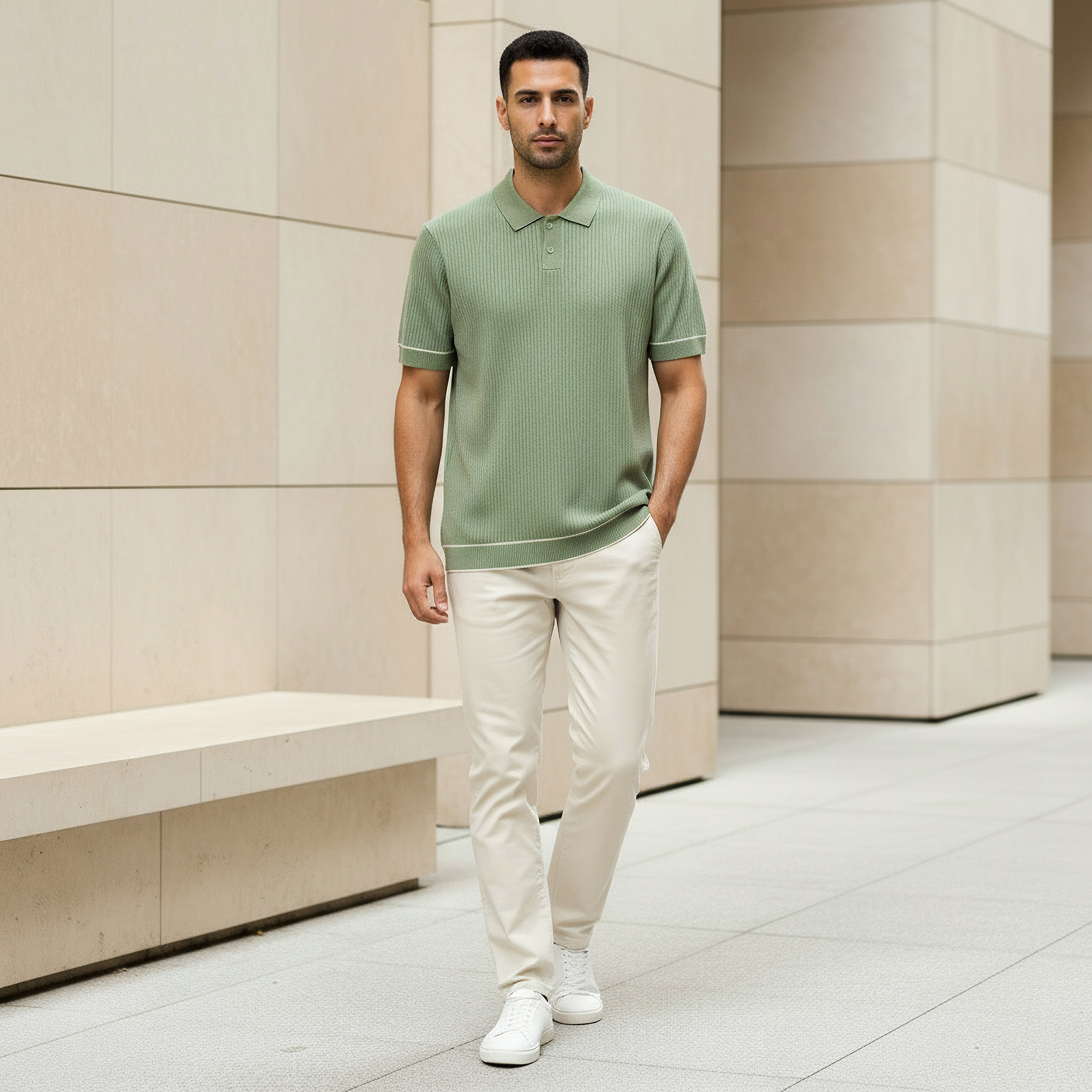 Men Short Sleeves Ribbed Polo T-shirt-men-clothing-tshirtsandpolos-polos-image-2