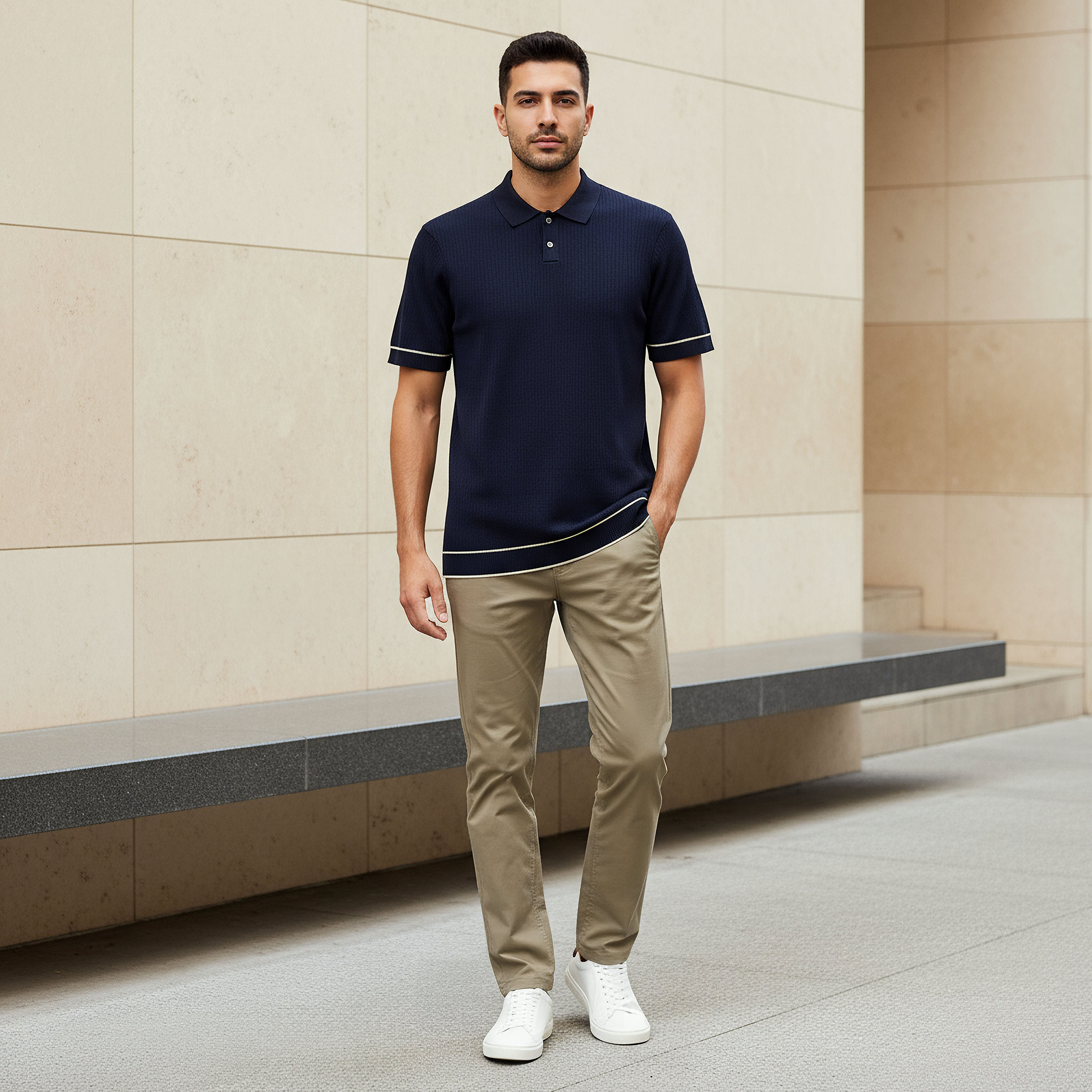 Men Short Sleeves Ribbed Polo T-shirt-men-clothing-tshirtsandpolos-polos-image-2