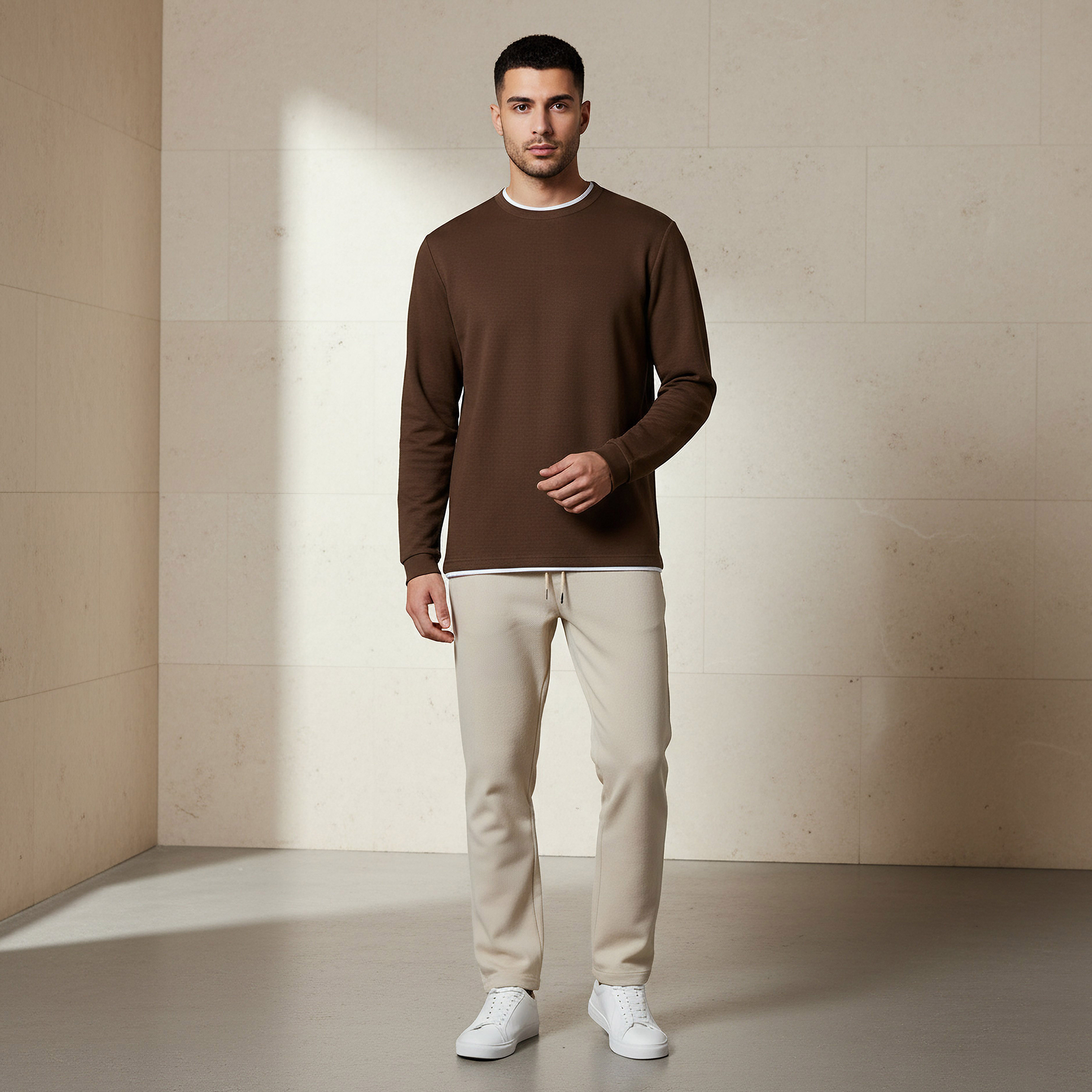 Men Slim Fit Textured Sweatshirt-men-winterwear-hoodiesandsweatshirts-image-2