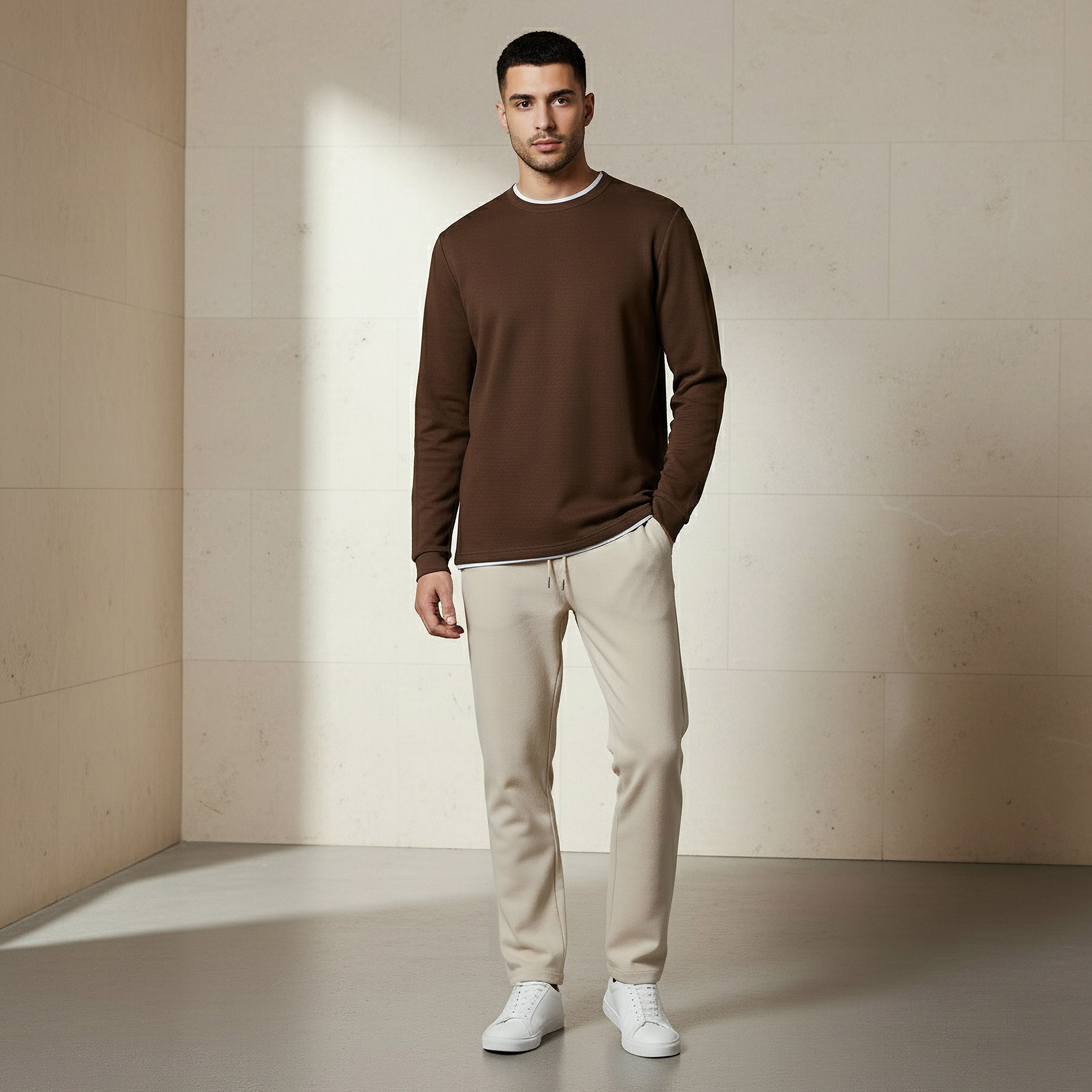 Men Slim Fit Textured Sweatshirt-men-winterwear-hoodiesandsweatshirts-image-5