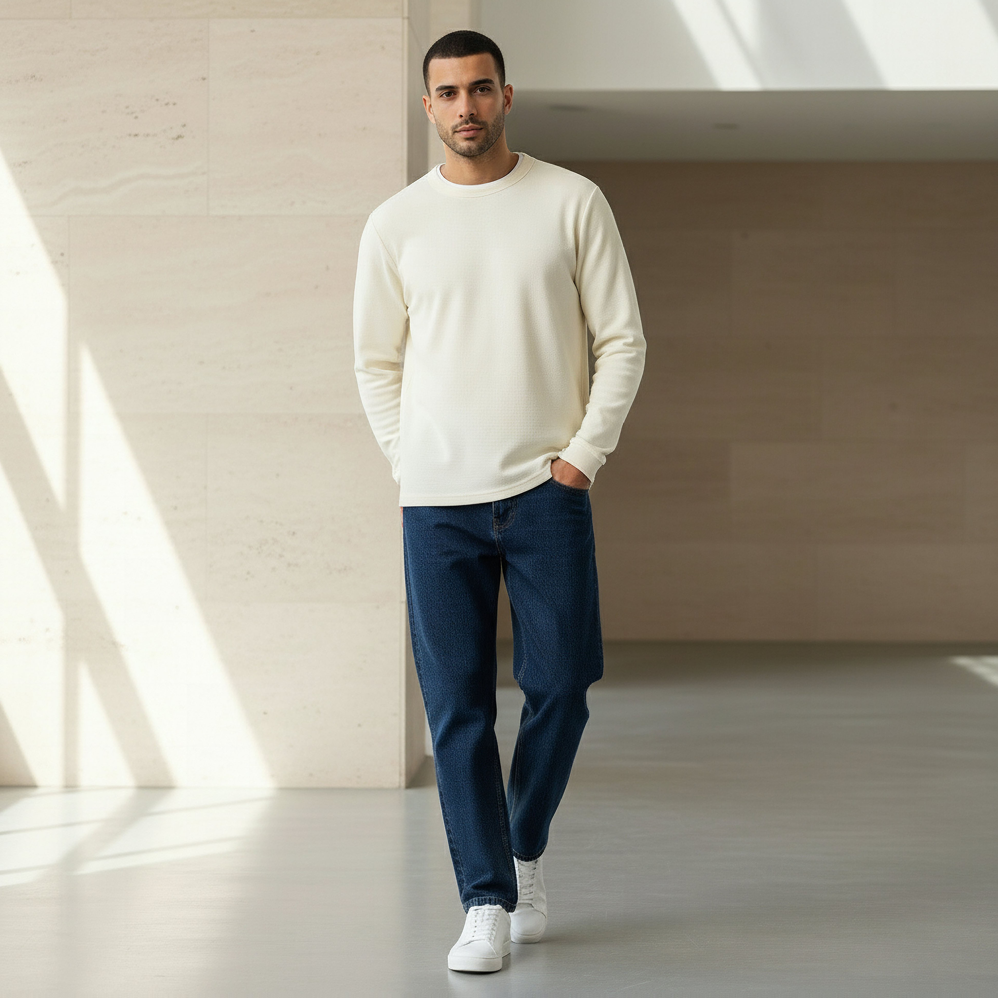 Men Slim Fit Textured Sweatshirt-men-winterwear-hoodiesandsweatshirts-image-5