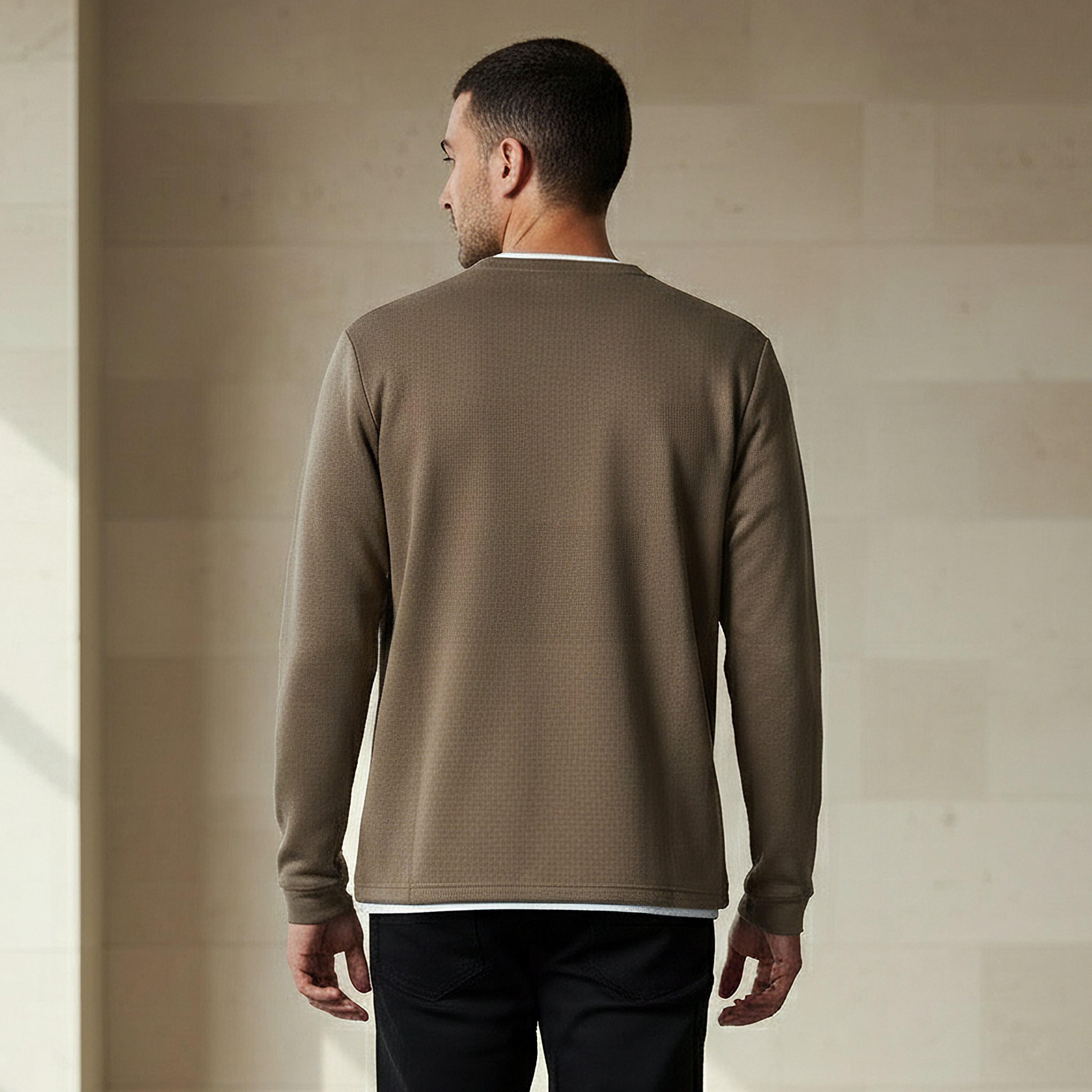 Men Slim Fit Textured Sweatshirt-men-winterwear-hoodiesandsweatshirts-image-3
