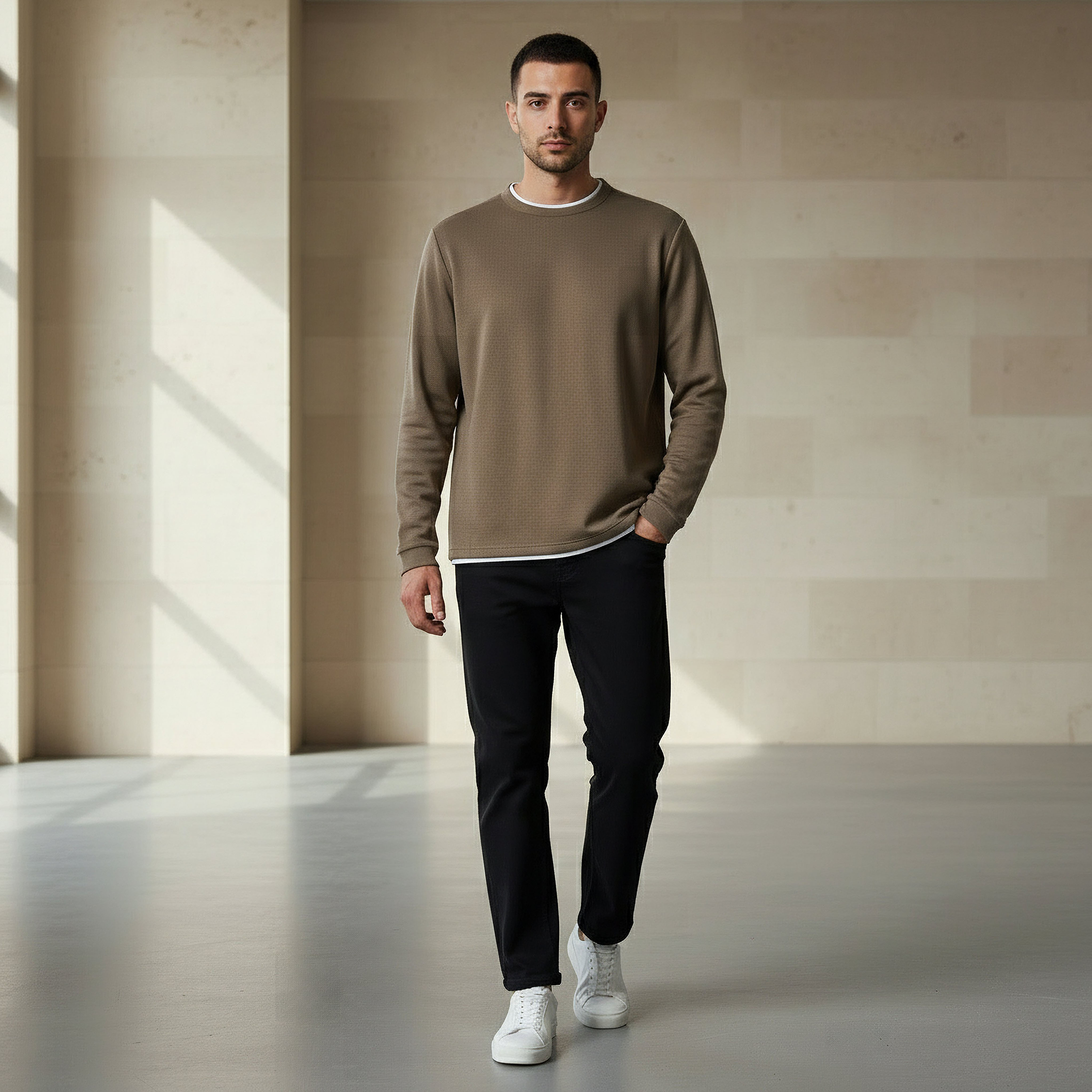 Men Slim Fit Textured Sweatshirt-men-winterwear-hoodiesandsweatshirts-image-5