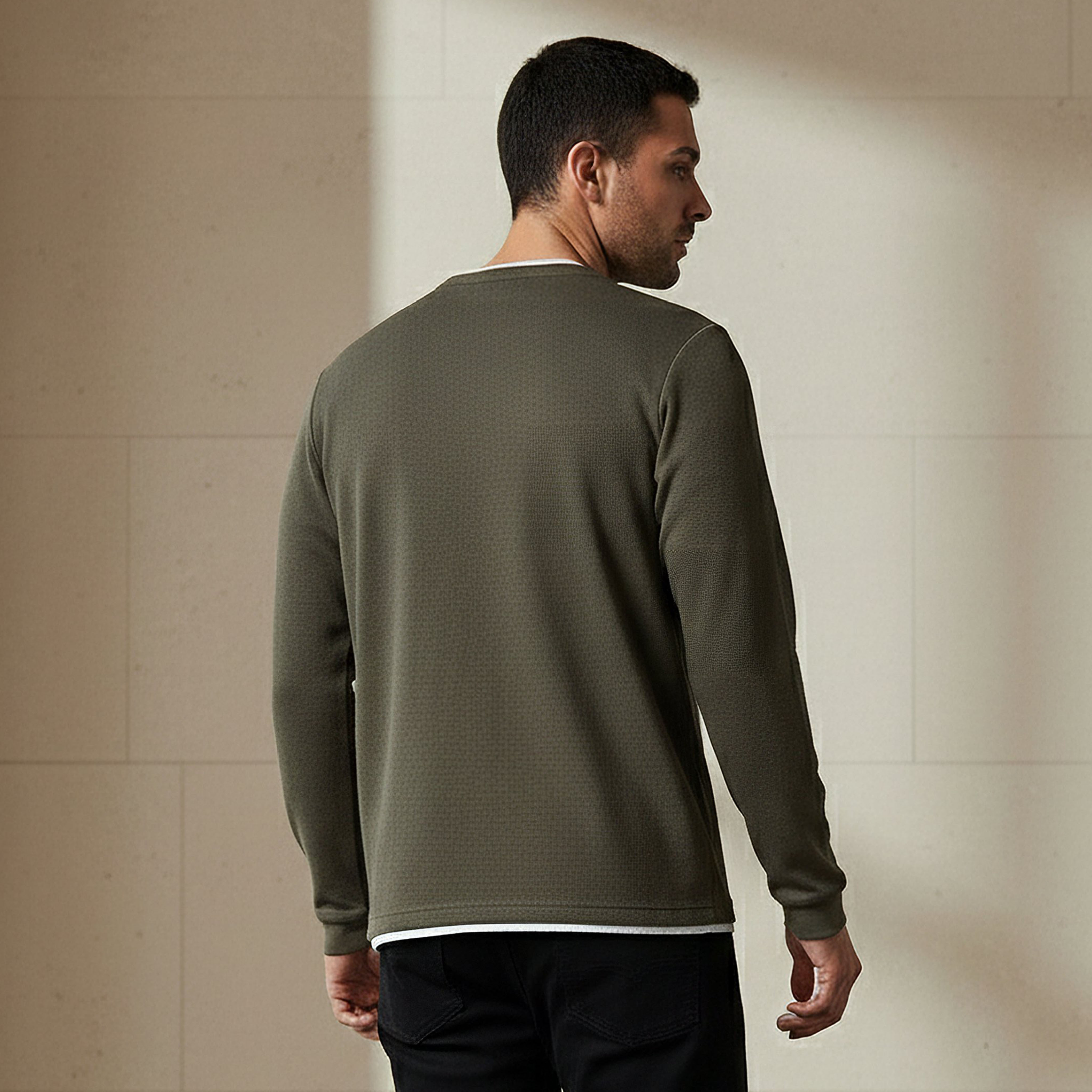Men Slim Fit Textured Sweatshirt-men-winterwear-hoodiesandsweatshirts-image-3