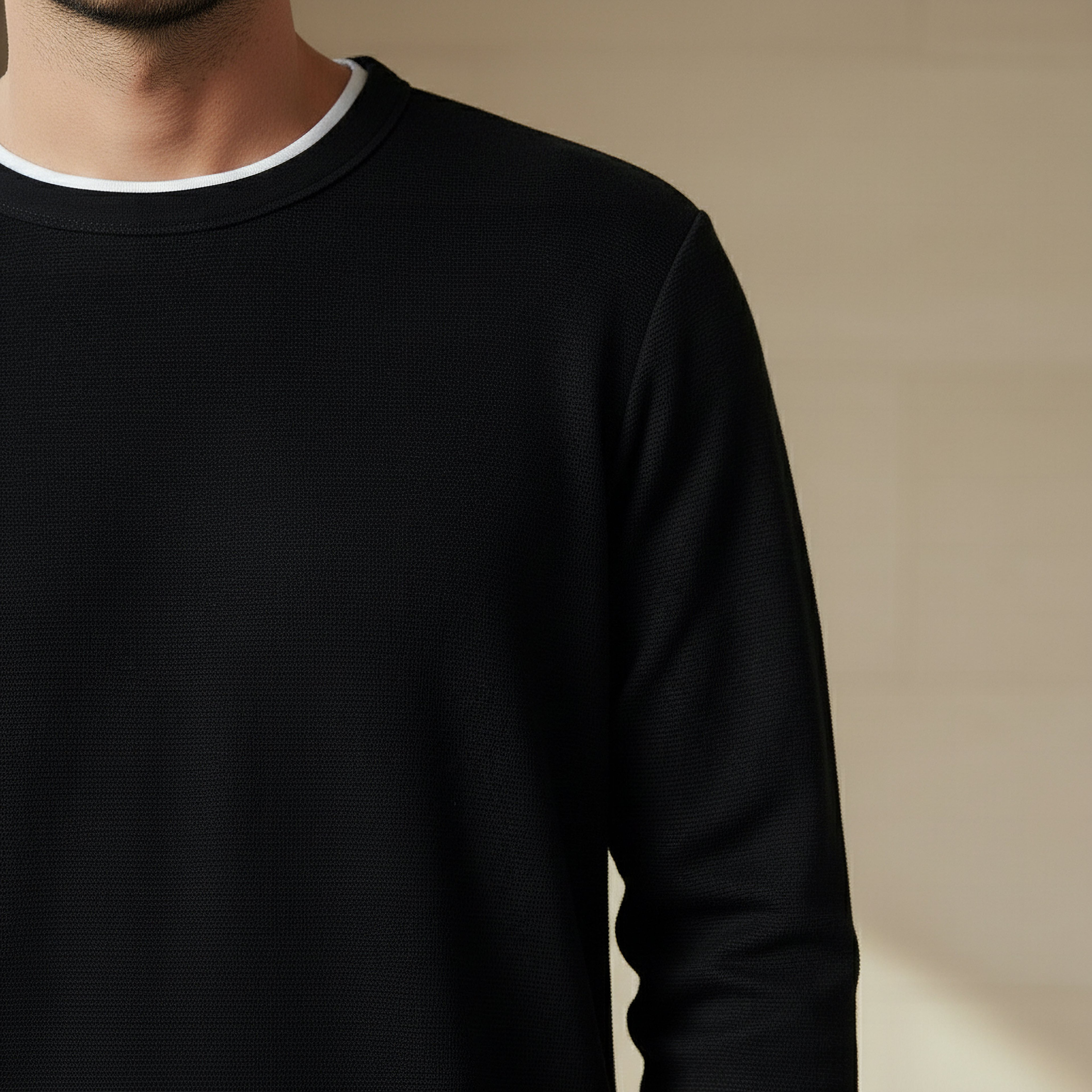 Men Slim Fit Textured Sweatshirt-men-winterwear-hoodiesandsweatshirts-image-4