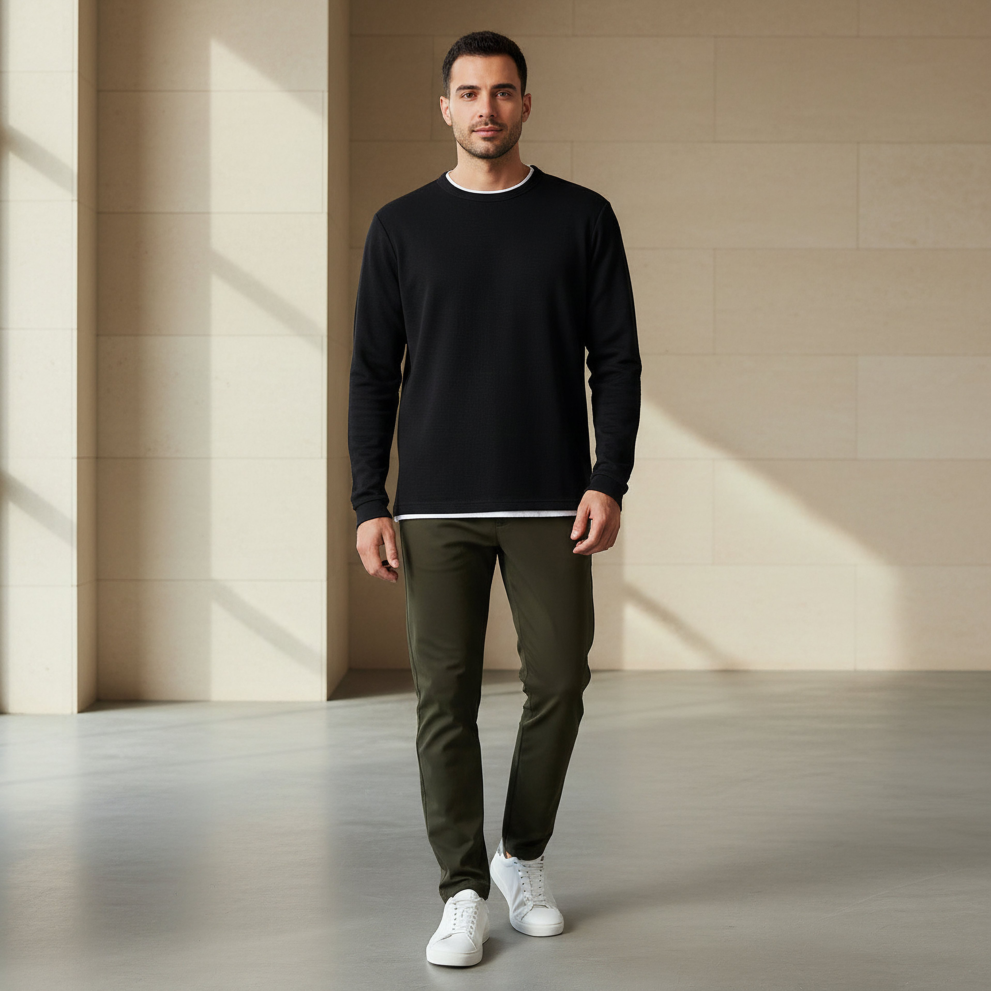 Men Slim Fit Textured Sweatshirt-men-winterwear-hoodiesandsweatshirts-image-5