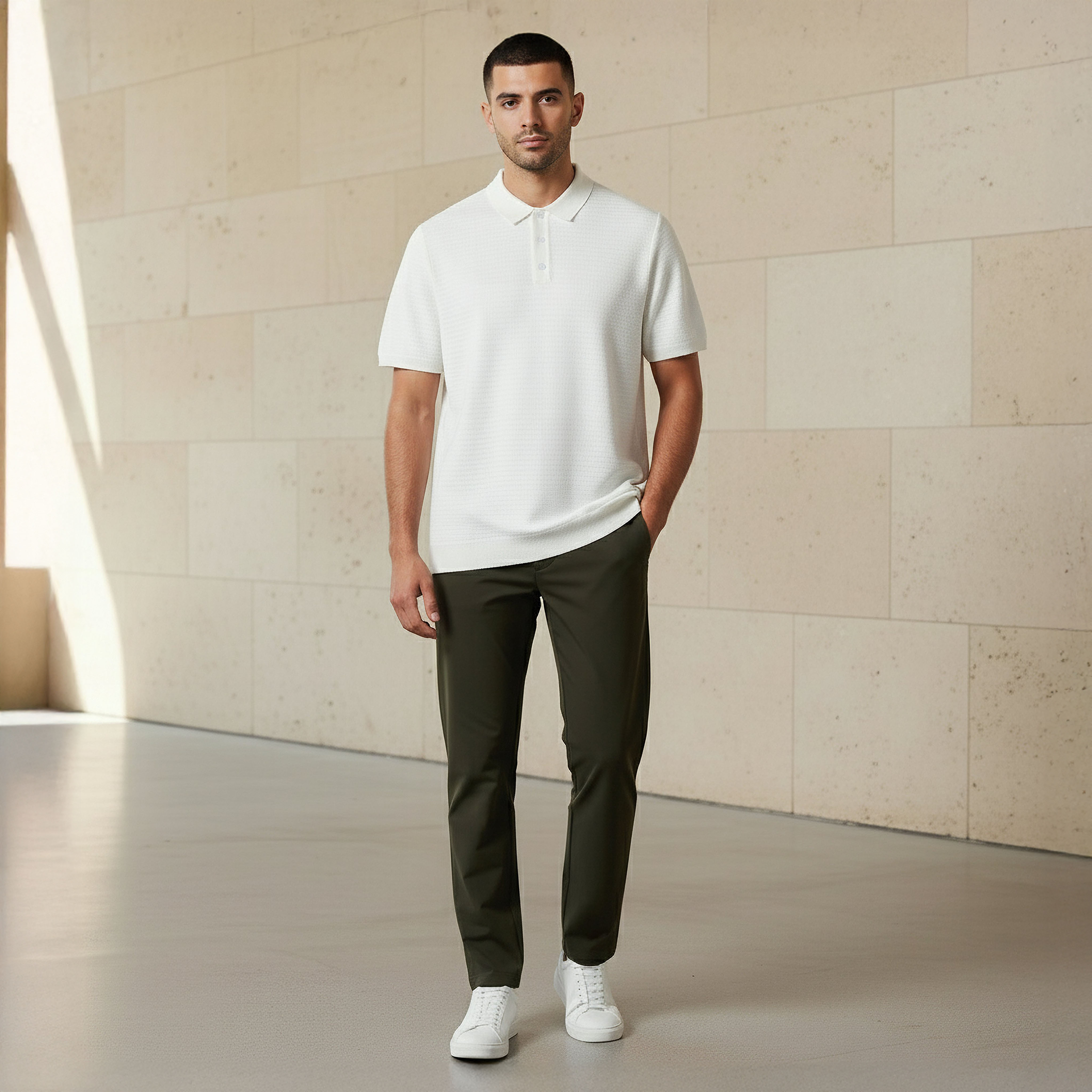 Men Short Sleeve Textured Polo T-shirt-men-clothing-tshirtsandpolos-polos-image-2