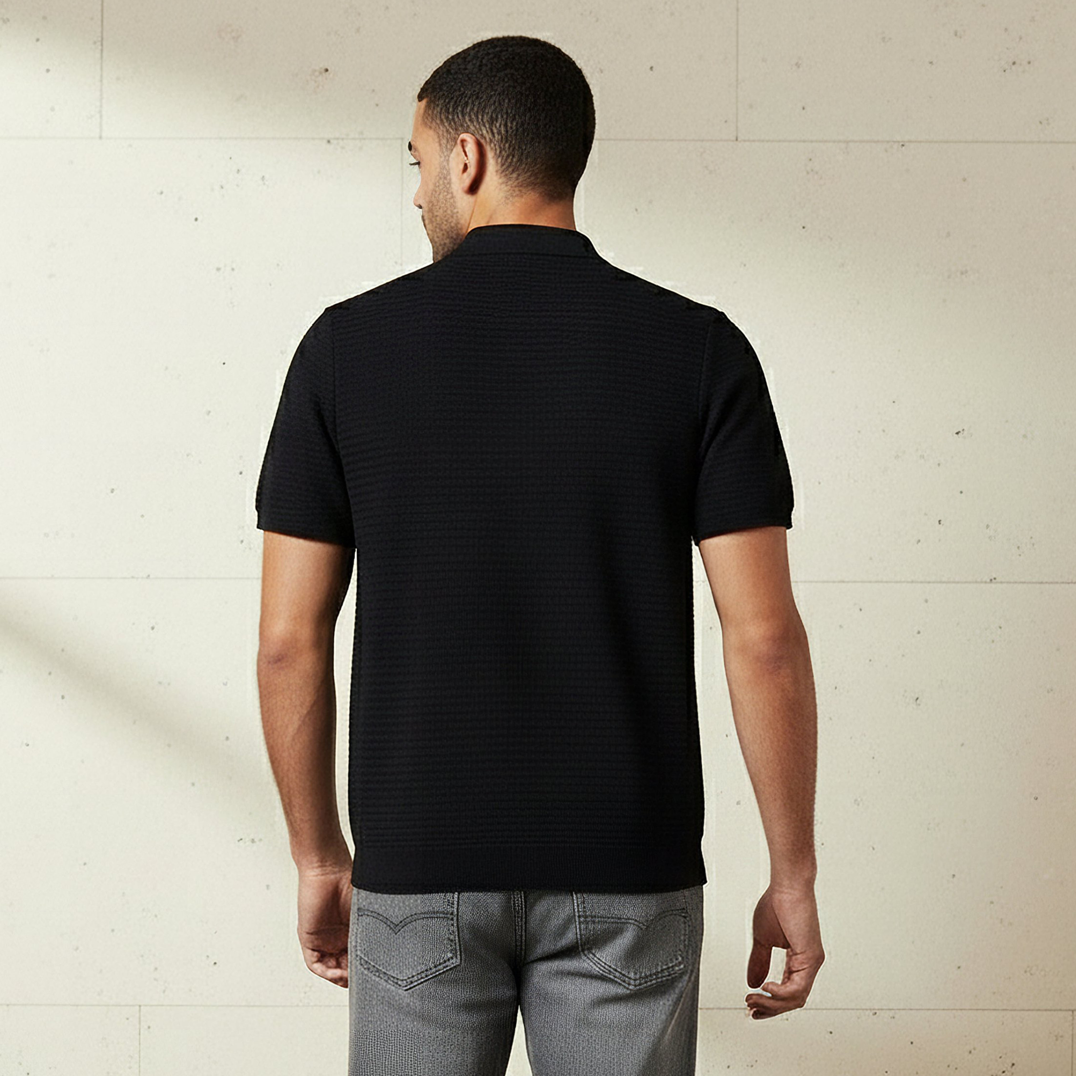 Men Short Sleeve Textured Polo T-shirt-men-clothing-tshirtsandpolos-polos-image-3