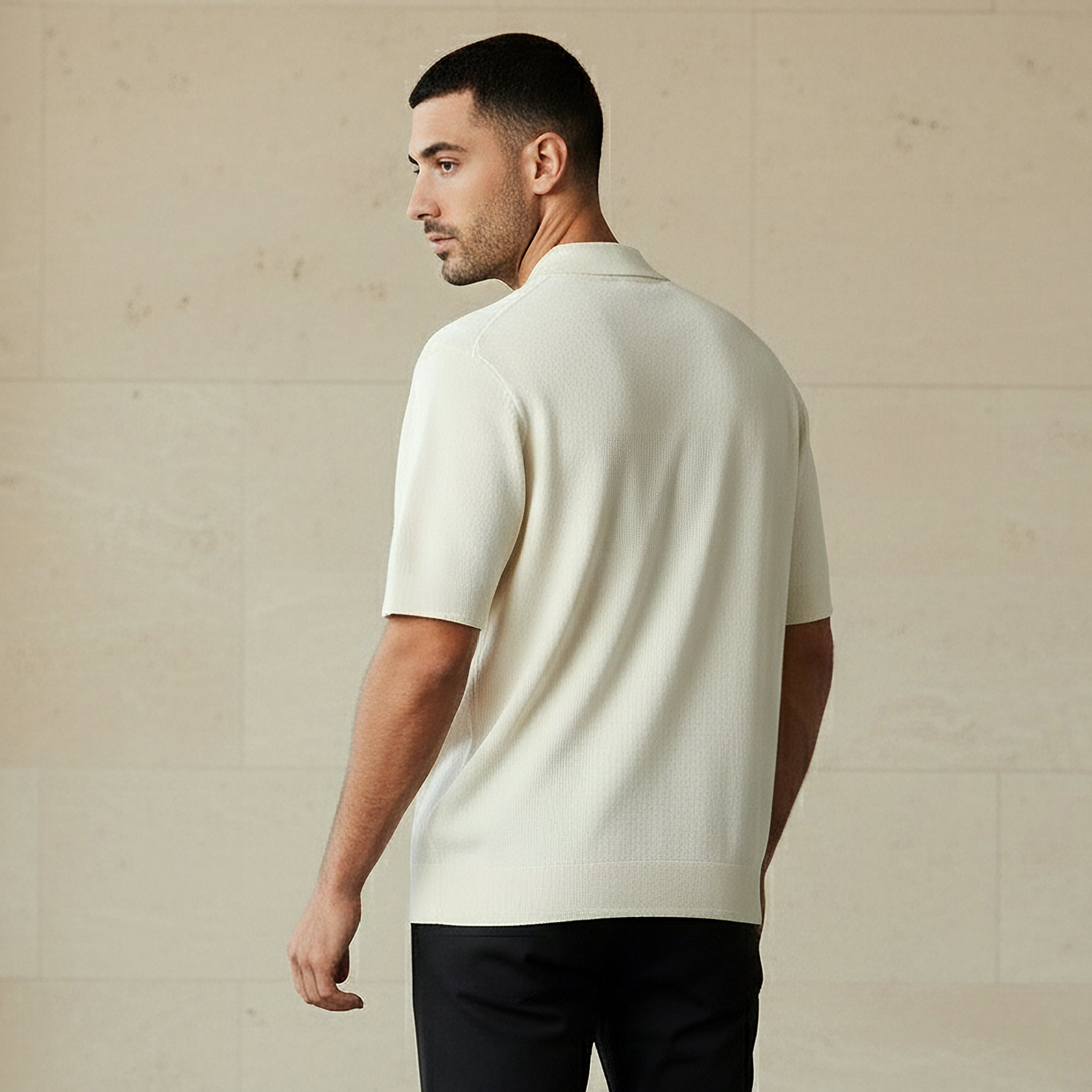 Men Short Sleeve Textured Polo T-shirt-men-clothing-tshirtsandpolos-polos-image-3