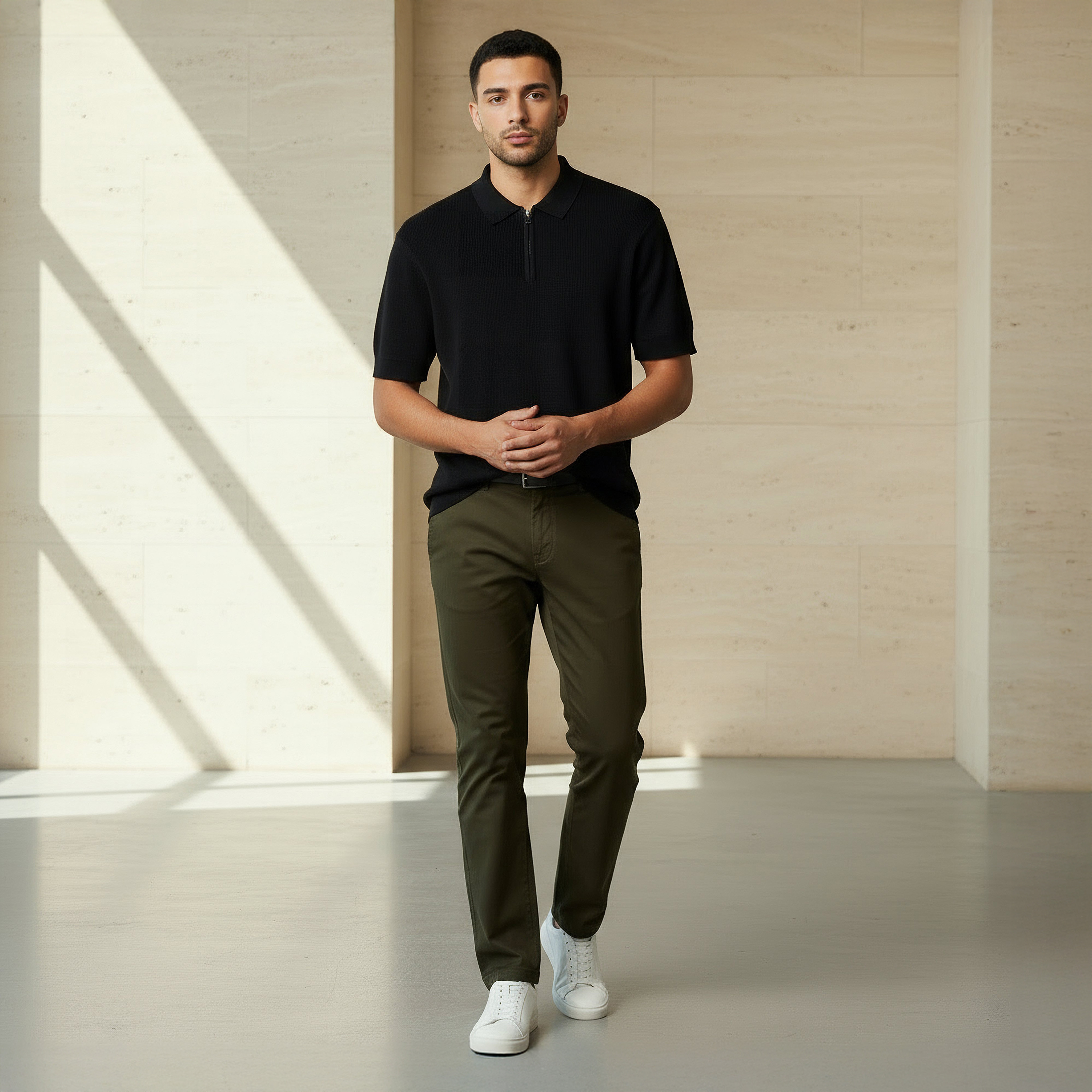 Men Short Sleeve Textured Polo T-shirt-men-clothing-tshirtsandpolos-polos-image-2