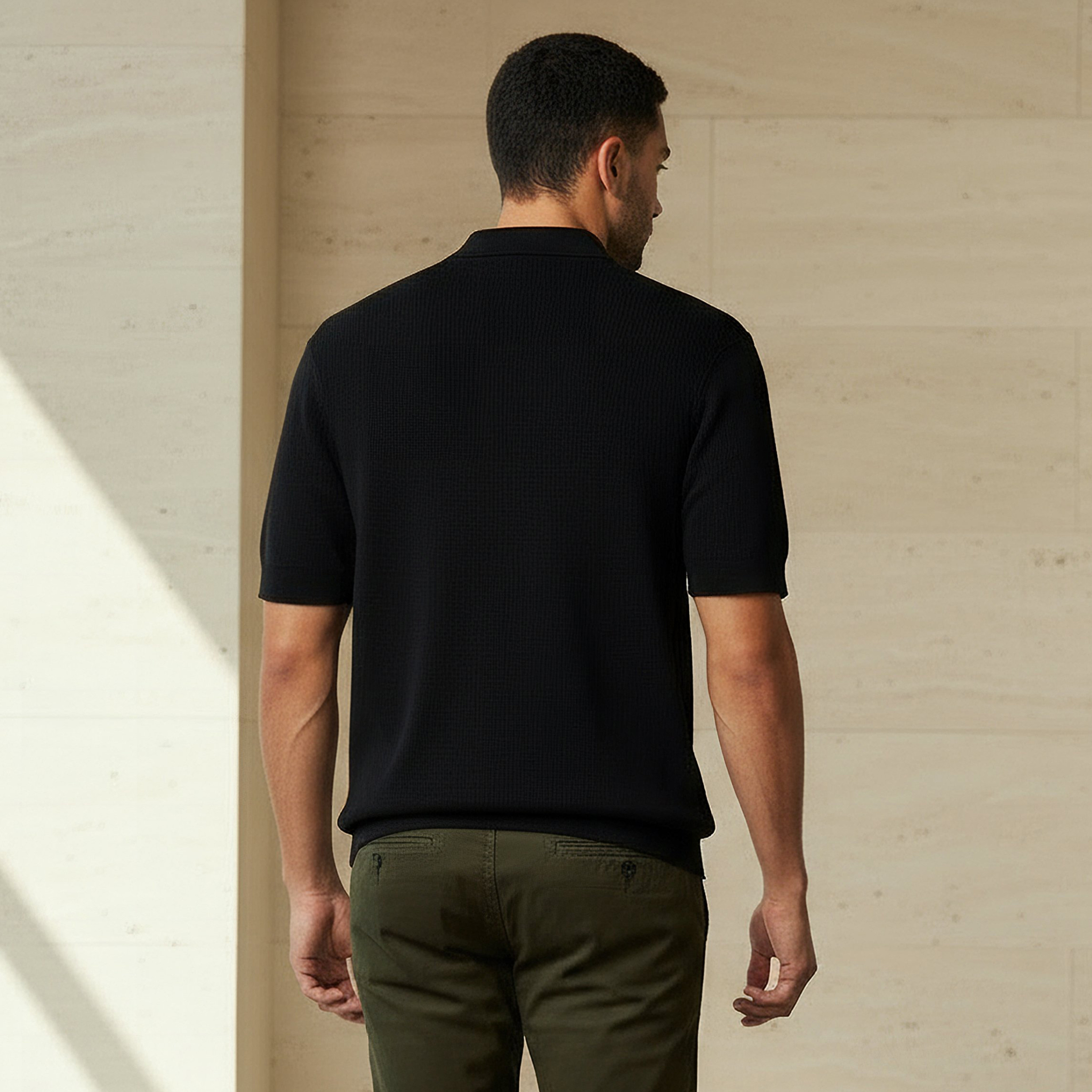 Men Short Sleeve Textured Polo T-shirt-men-clothing-tshirtsandpolos-polos-image-3