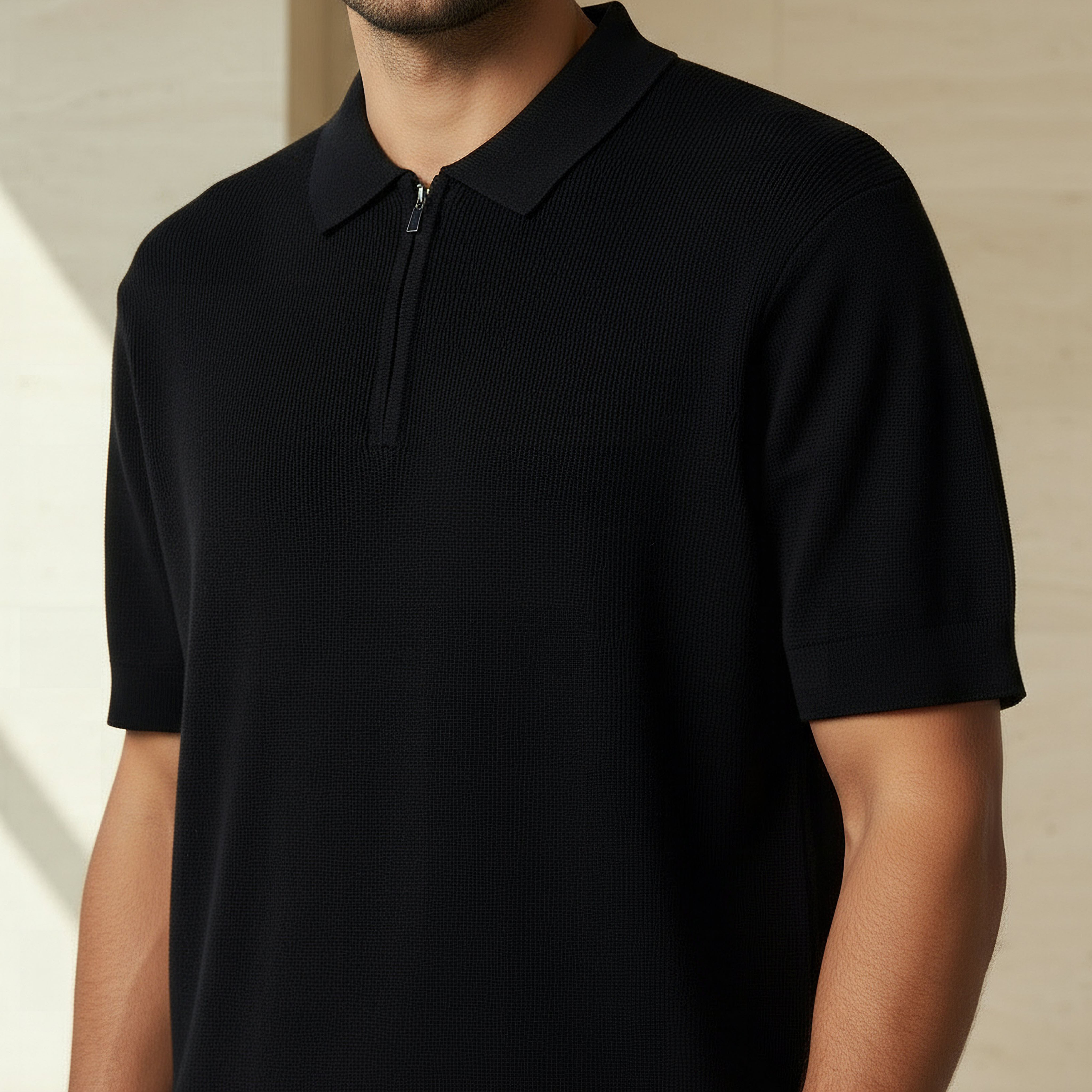 Men Short Sleeve Textured Polo T-shirt-men-clothing-tshirtsandpolos-polos-image-4