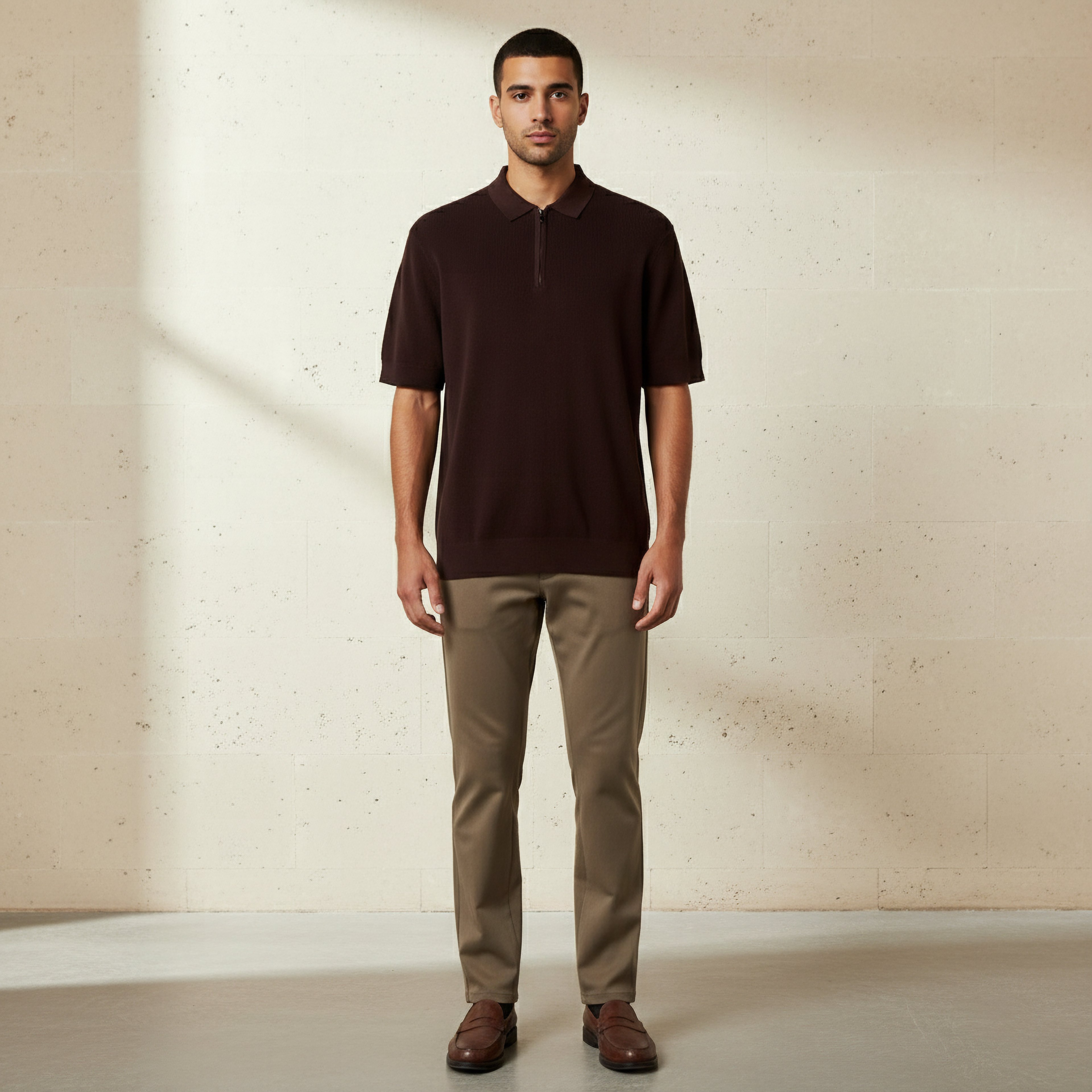 Men Short Sleeve Textured Polo T-shirt-men-clothing-tshirtsandpolos-polos-image-2