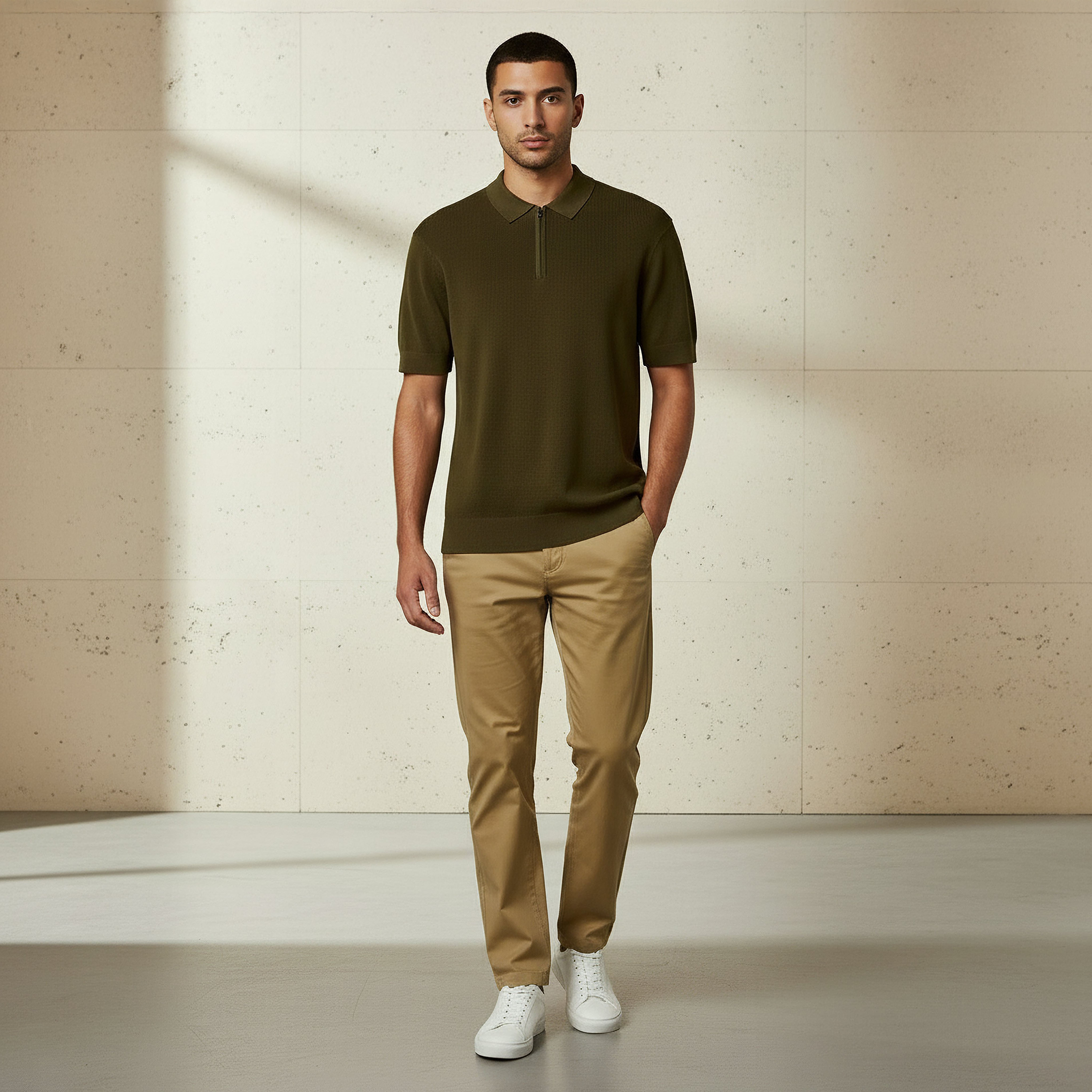 Men Short Sleeve Textured Polo T-shirt-men-clothing-tshirtsandpolos-polos-image-2