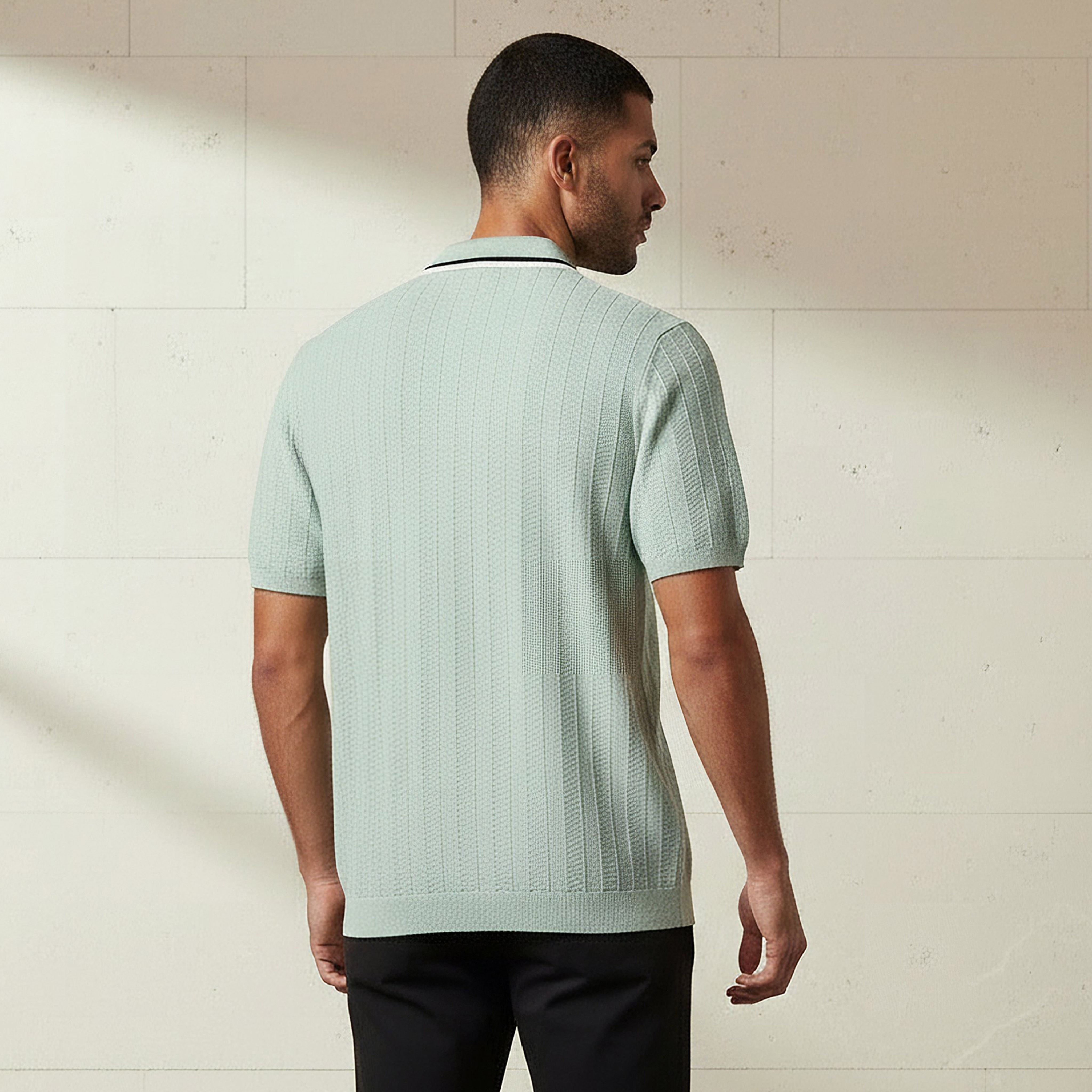 Men Short Sleeve Textured Polo T-shirt-men-clothing-tshirtsandpolos-polos-image-3
