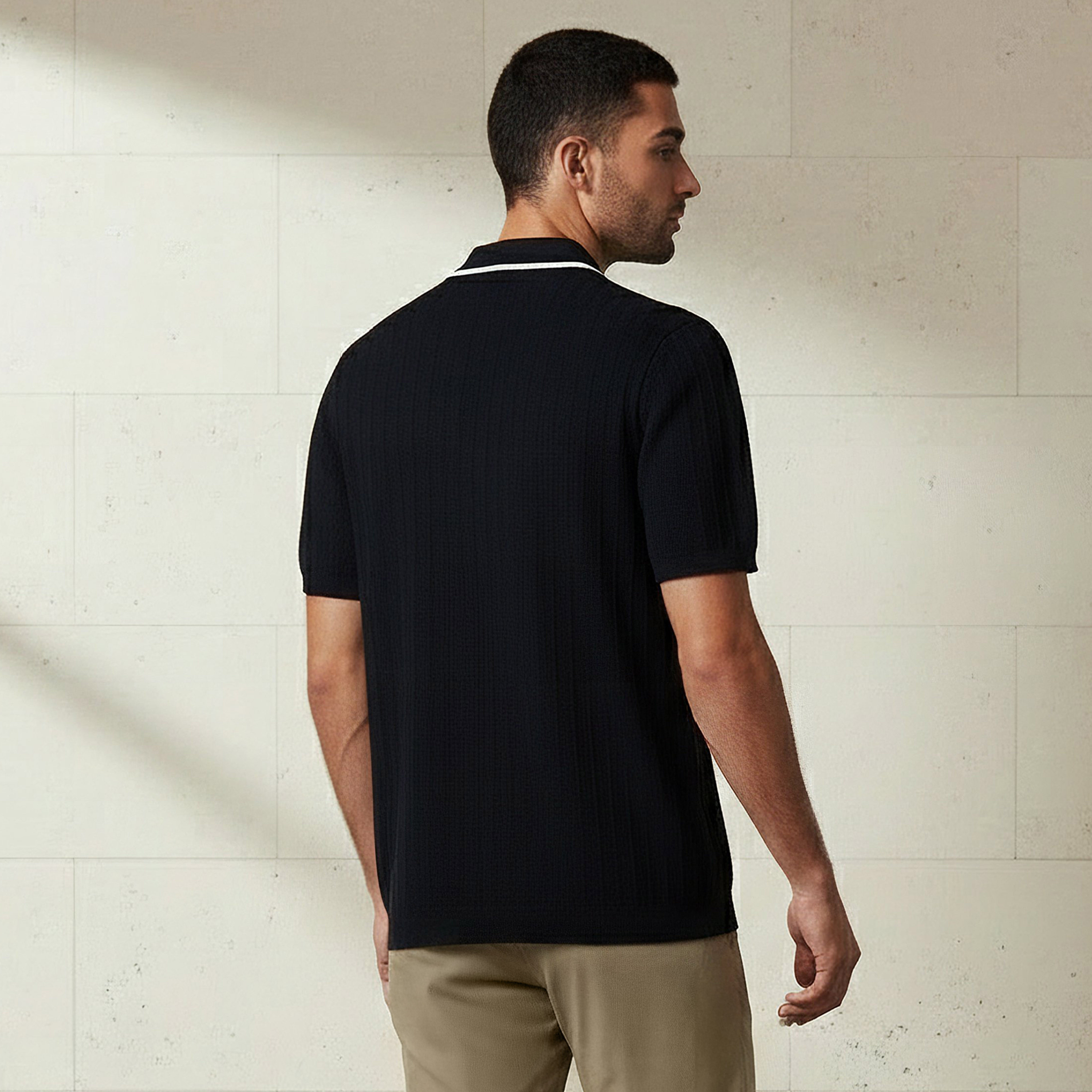 Men Short Sleeve Textured Polo T-shirt-men-clothing-tshirtsandpolos-polos-image-3
