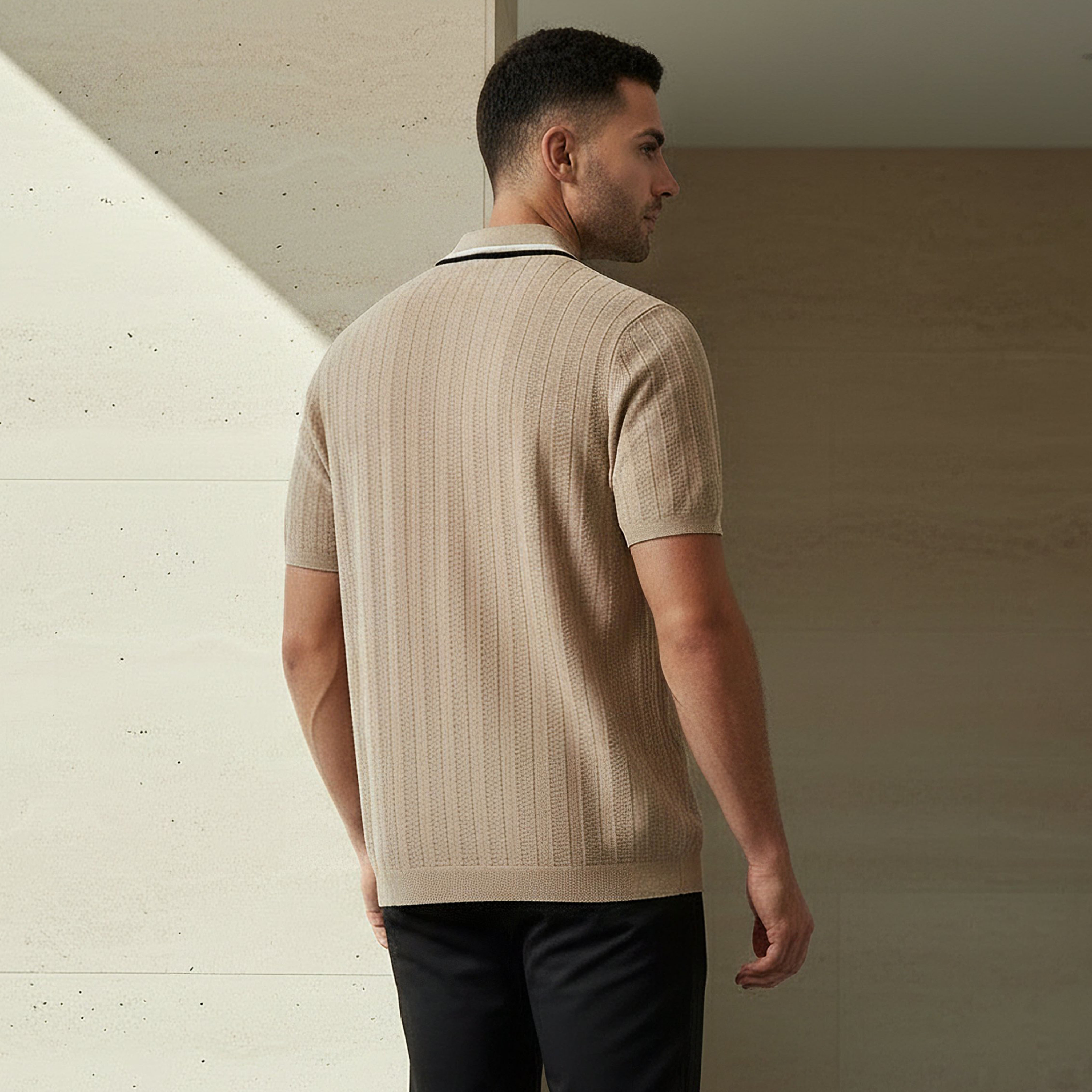 Men Short Sleeve Textured Polo T-shirt-men-clothing-tshirtsandpolos-polos-image-3