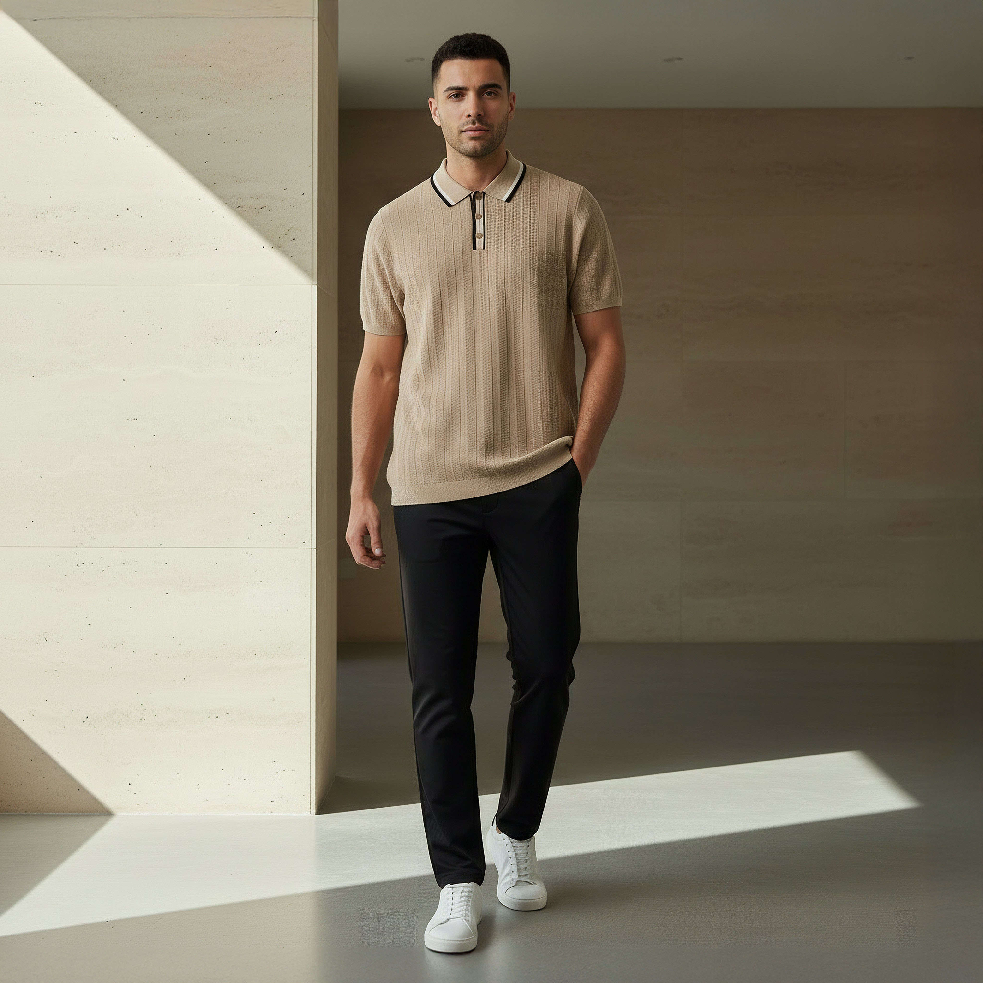 Men Short Sleeve Textured Polo T-shirt-men-clothing-tshirtsandpolos-polos-image-5