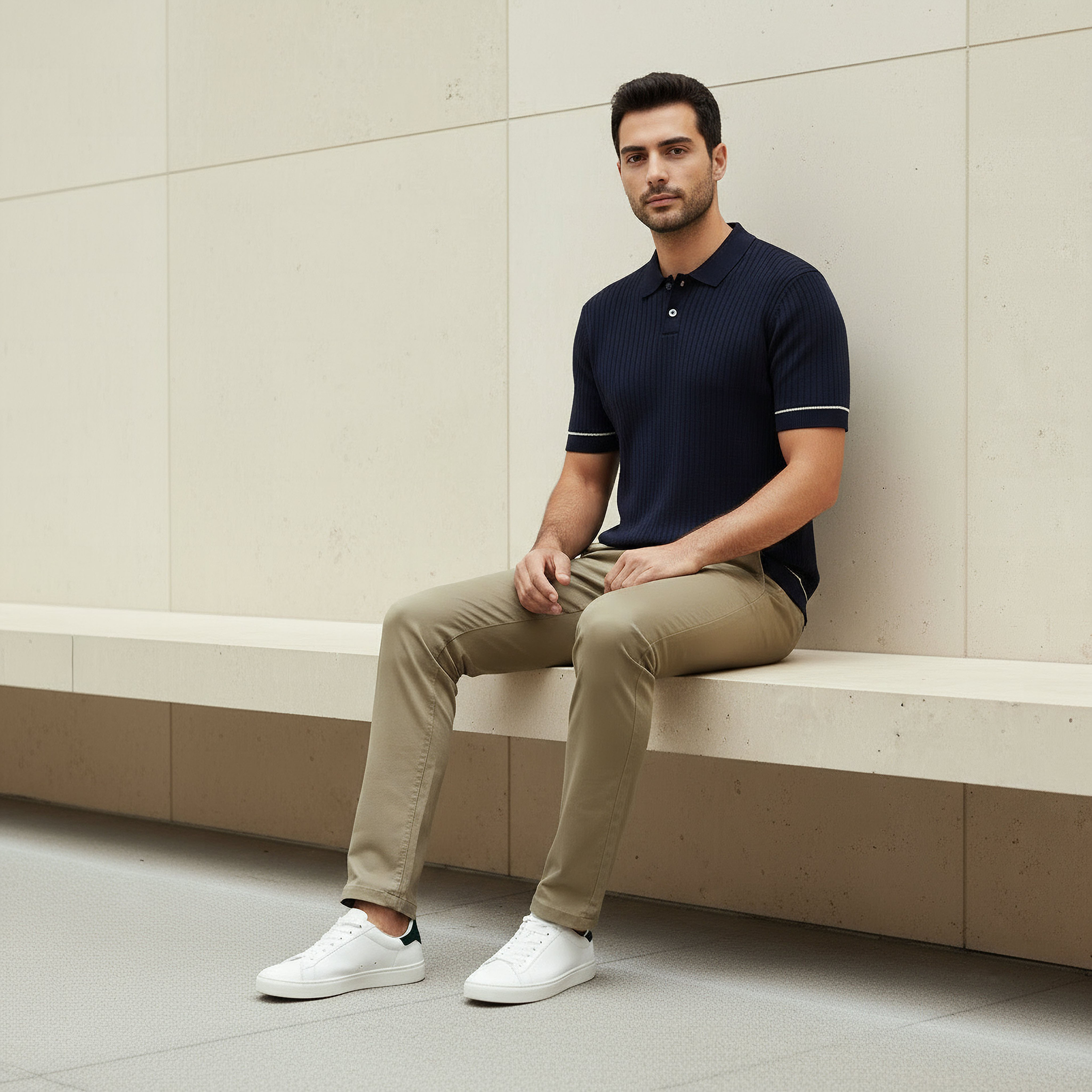 بنطلون تشينو بقصة سليم وجيوب للرجال-men-clothing-bottoms-trousersandchinos-chinos-image-1