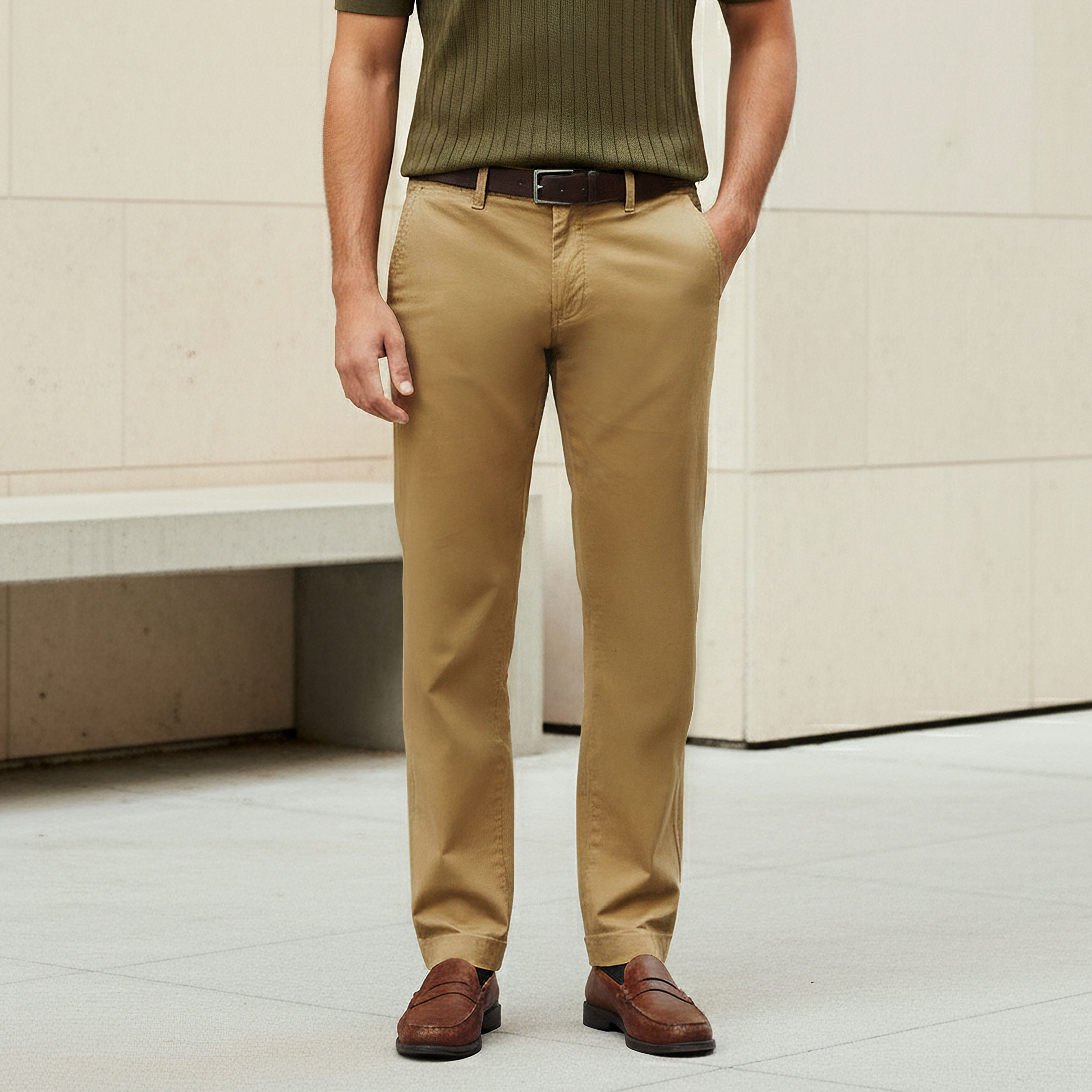 Men Slim Fit Belted Cotton Chinos-men-clothing-bottoms-trousersandchinos-chinos-image-1