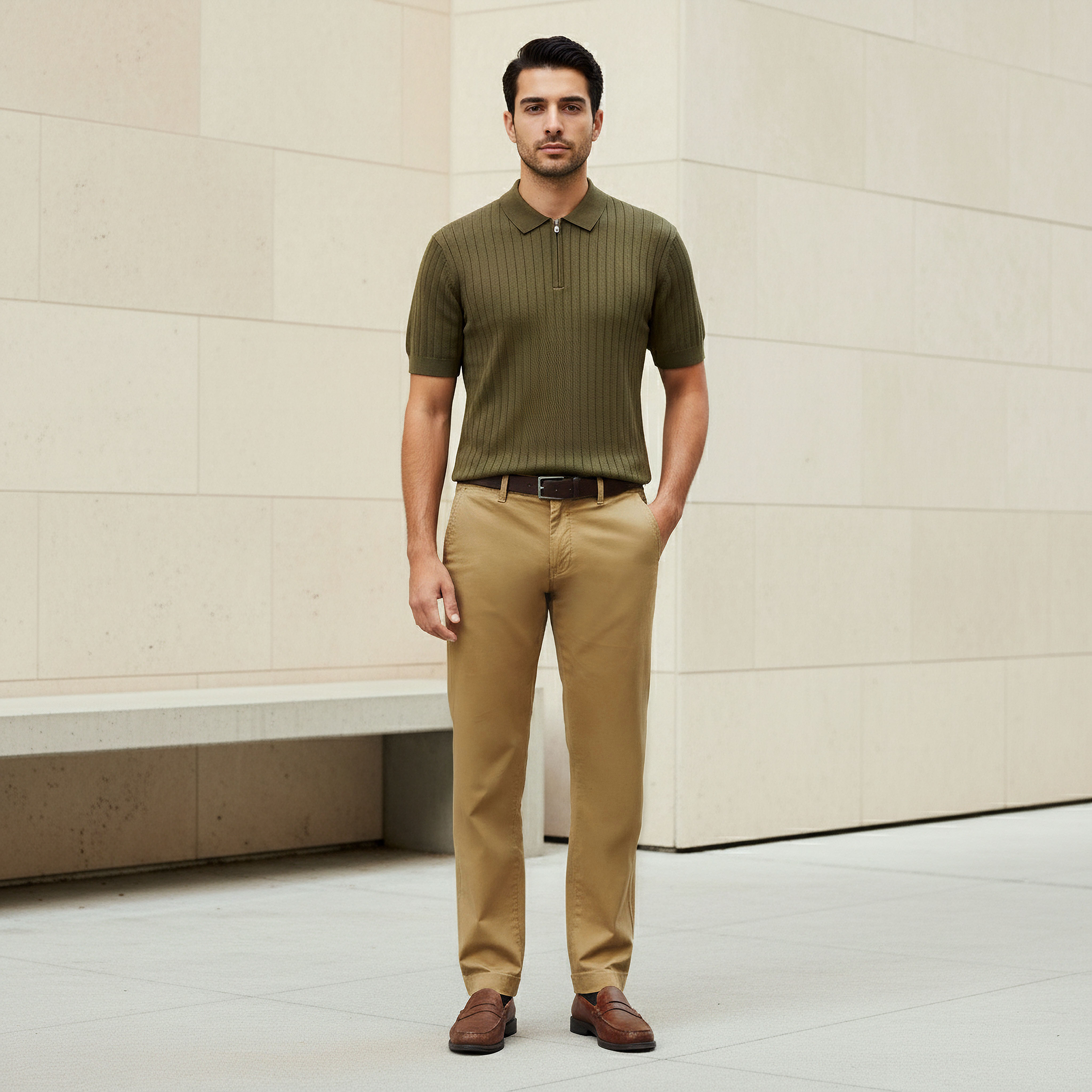 Men Slim Fit Belted Cotton Chinos-men-clothing-bottoms-trousersandchinos-chinos-image-2