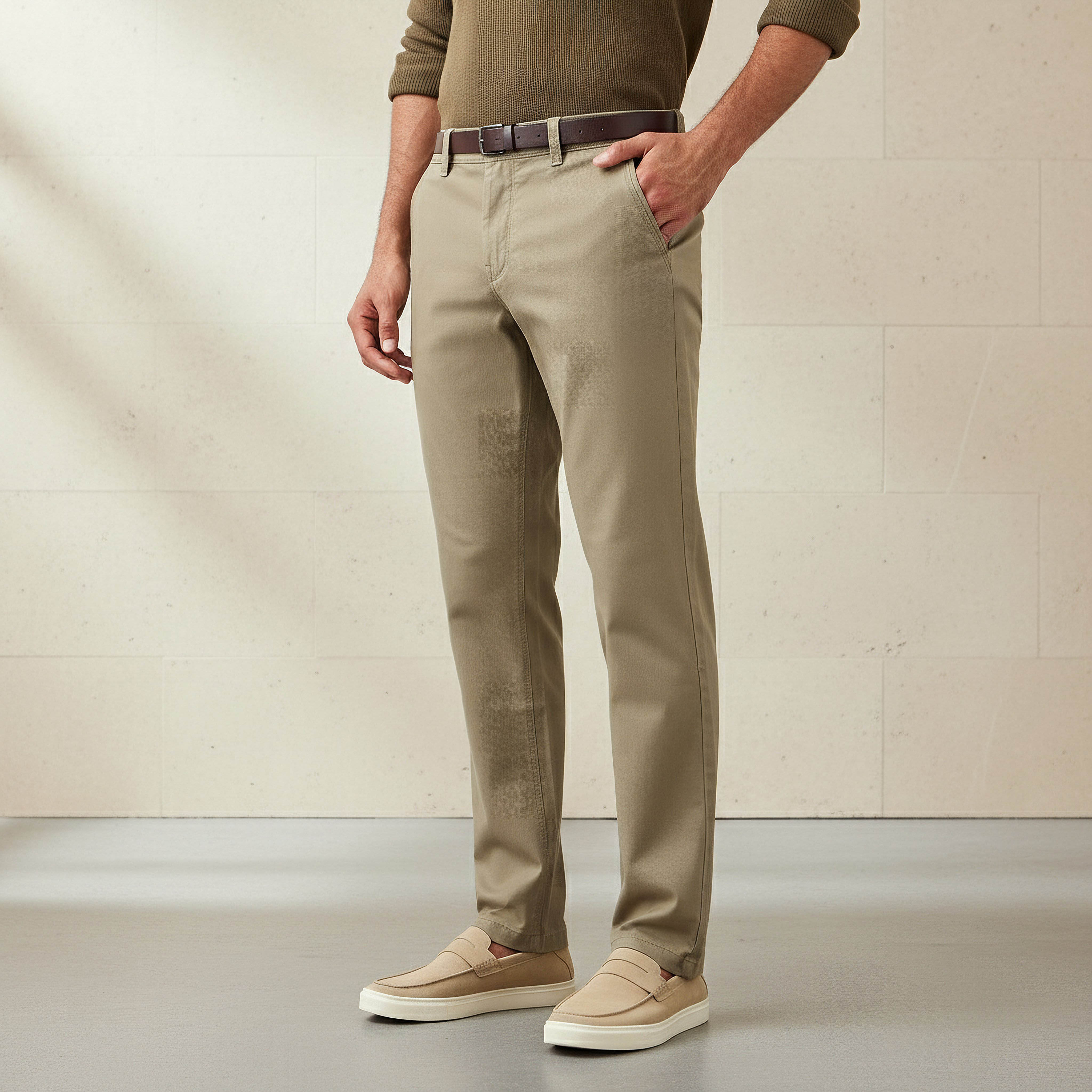 Men Slim Fit Belted Cotton Chinos-men-clothing-bottoms-trousersandchinos-chinos-image-1