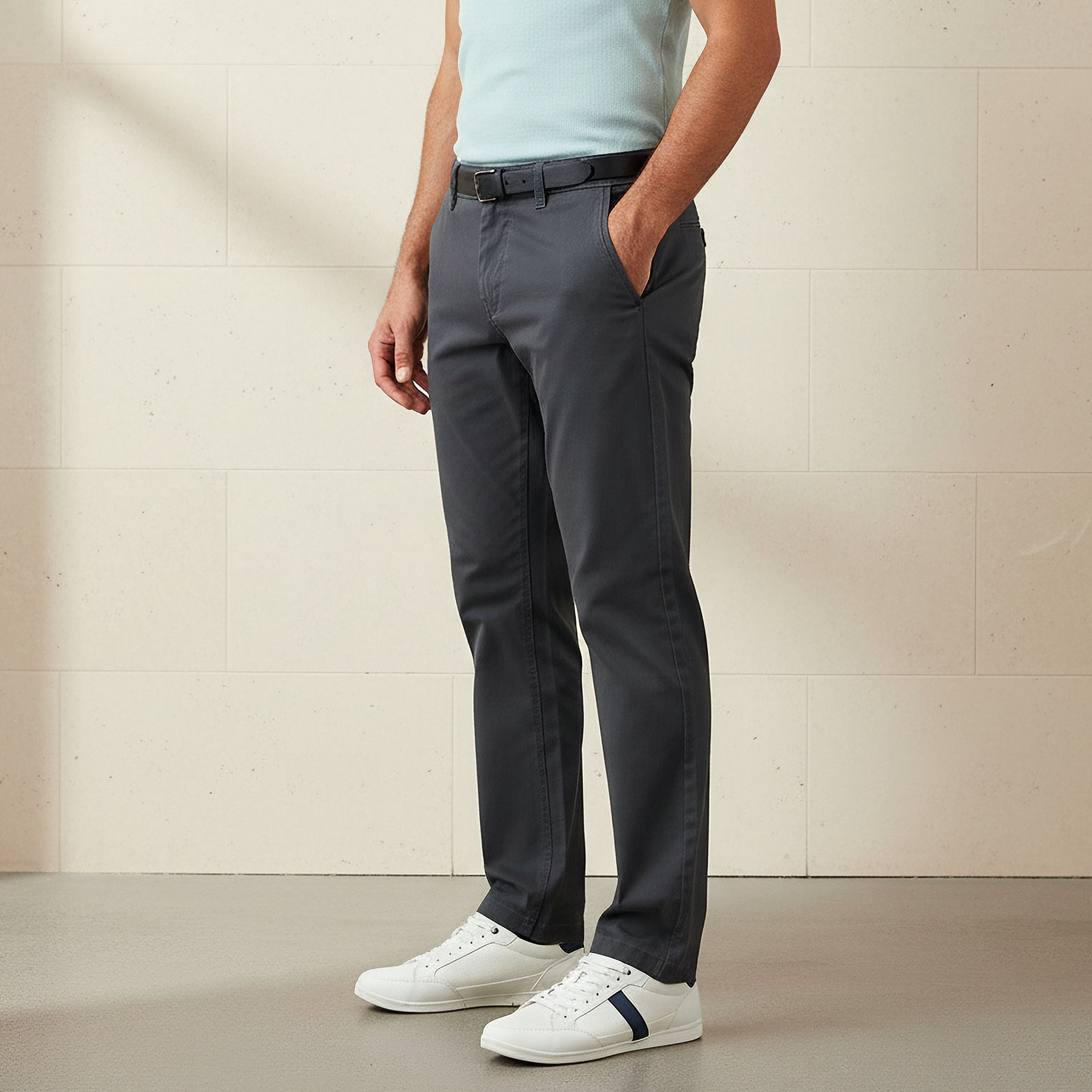 Men Slim Fit Belted Cotton Chinos-men-clothing-bottoms-trousersandchinos-chinos-image-1