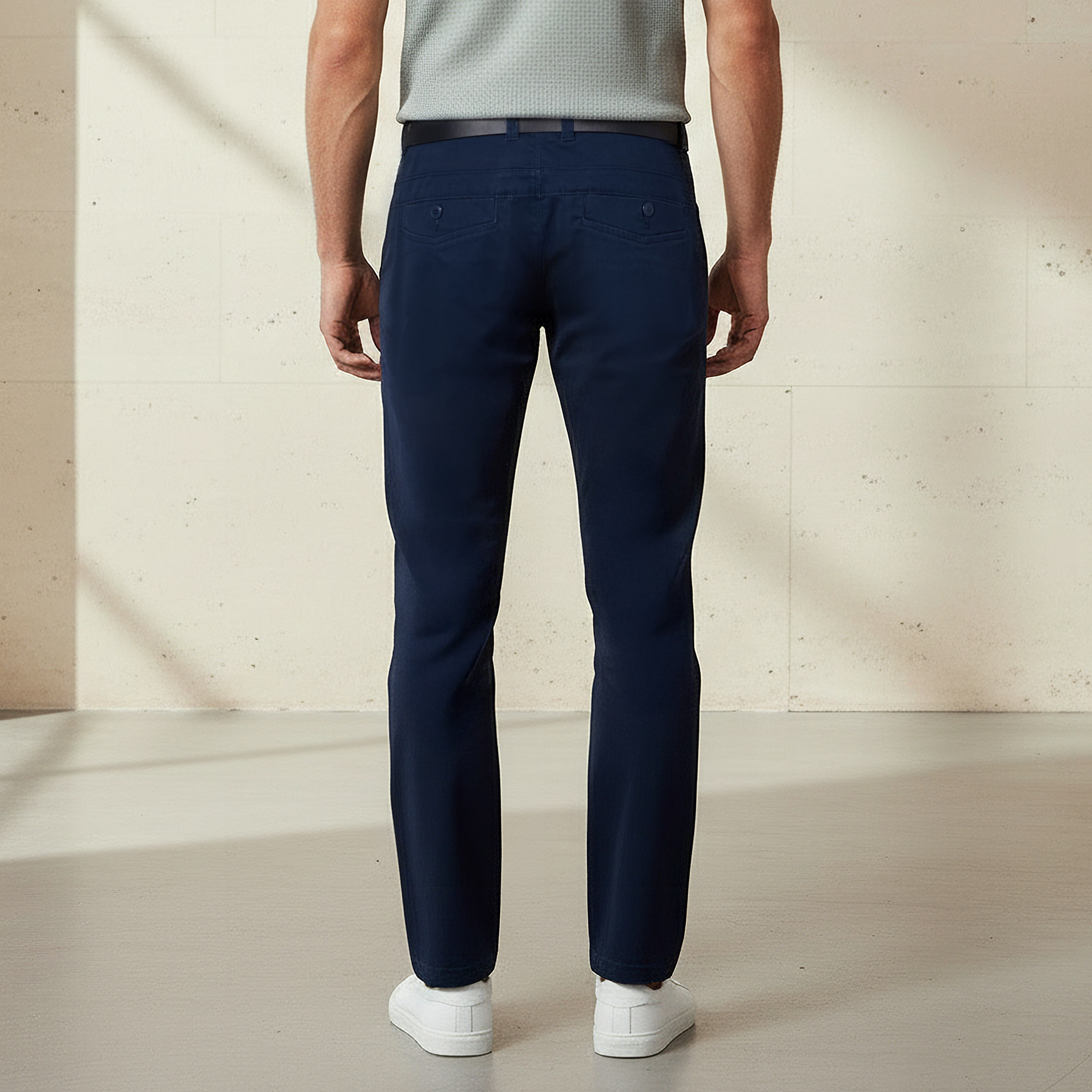 بنطلون تشينو رجالي بقصة ضيقة وحزام-men-clothing-bottoms-trousersandchinos-chinos-image-2
