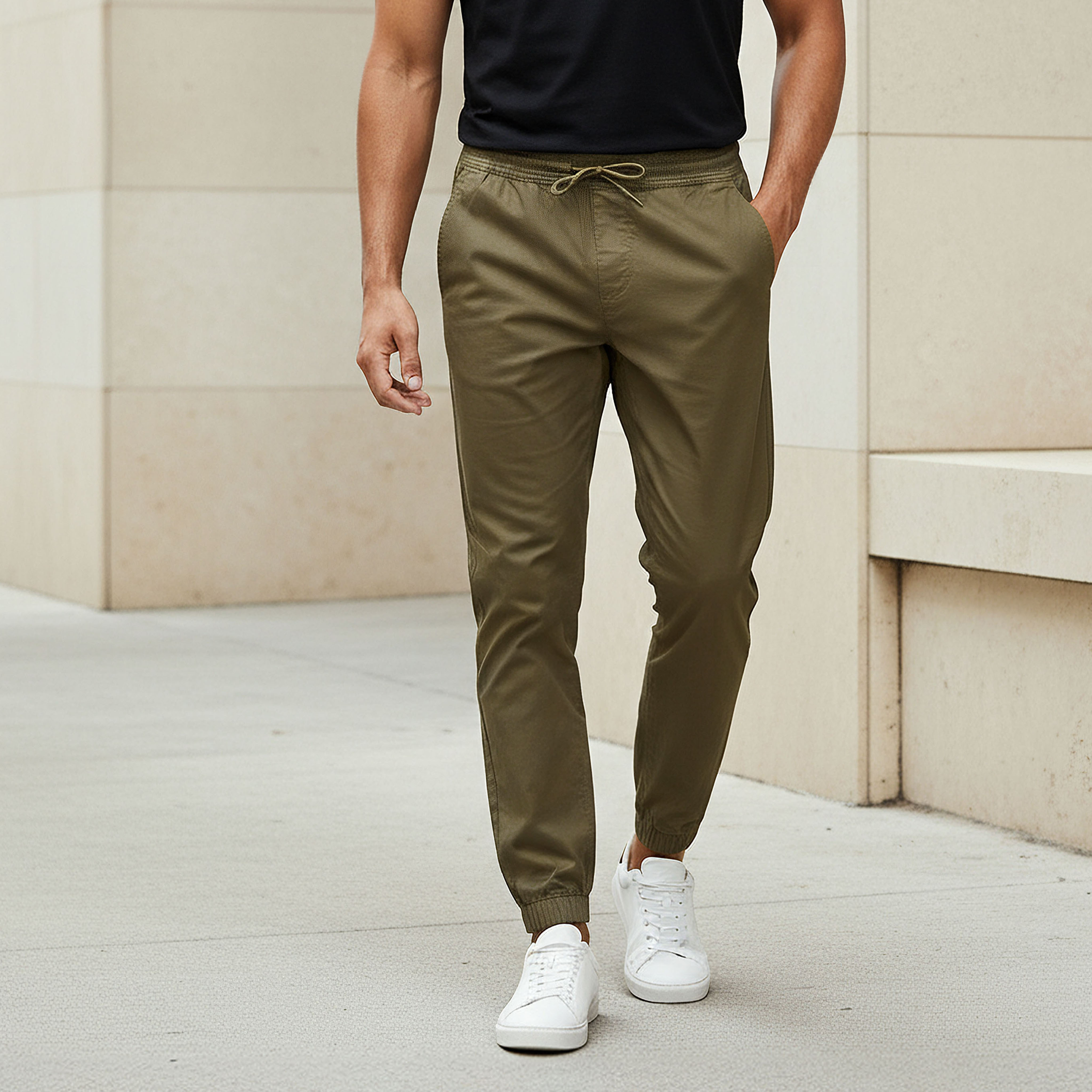 Men Slim Fit Joggers with Pockets-men-clothing-bottoms-joggers-image-1