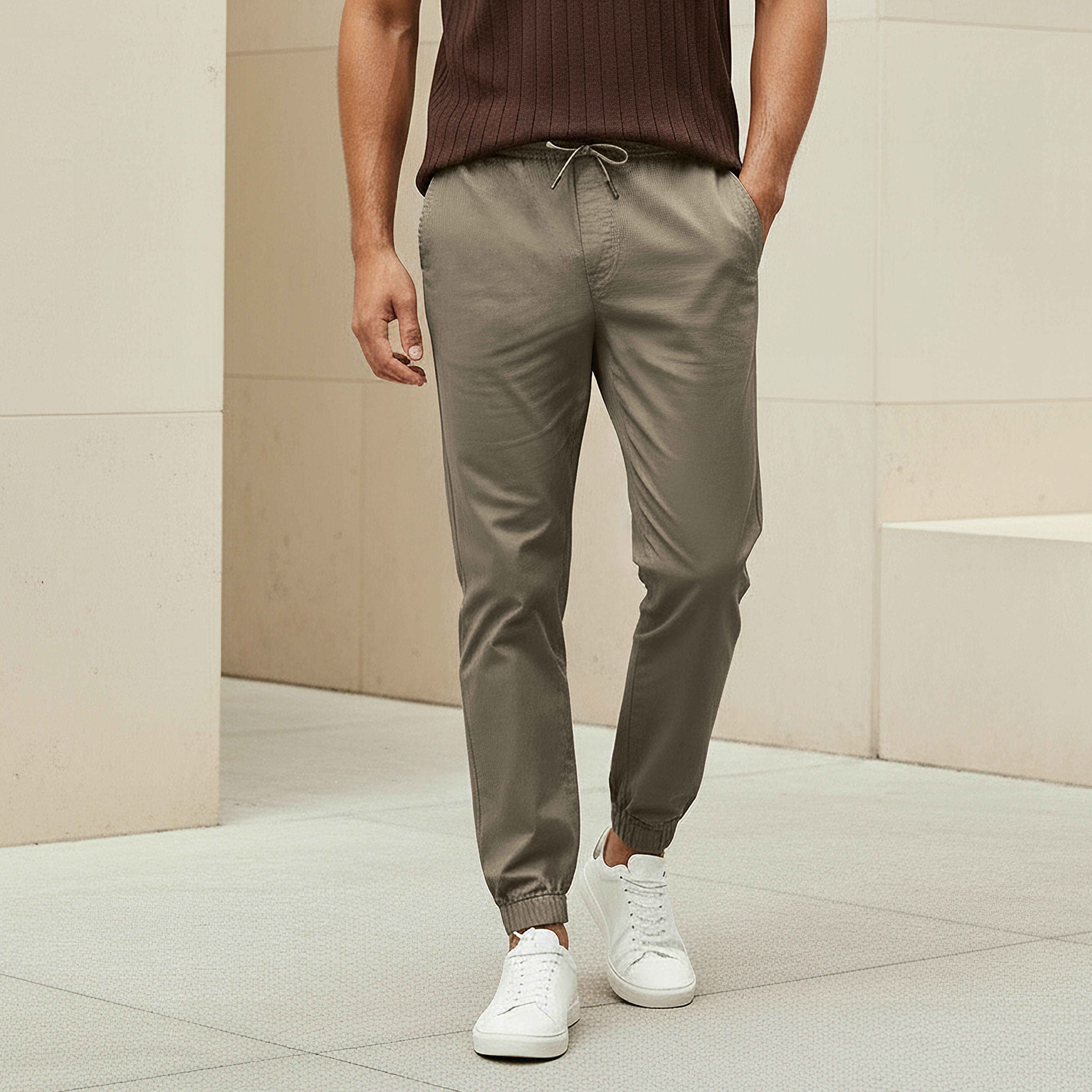 Men Slim Fit Joggers with Pockets-men-clothing-bottoms-joggers-image-1