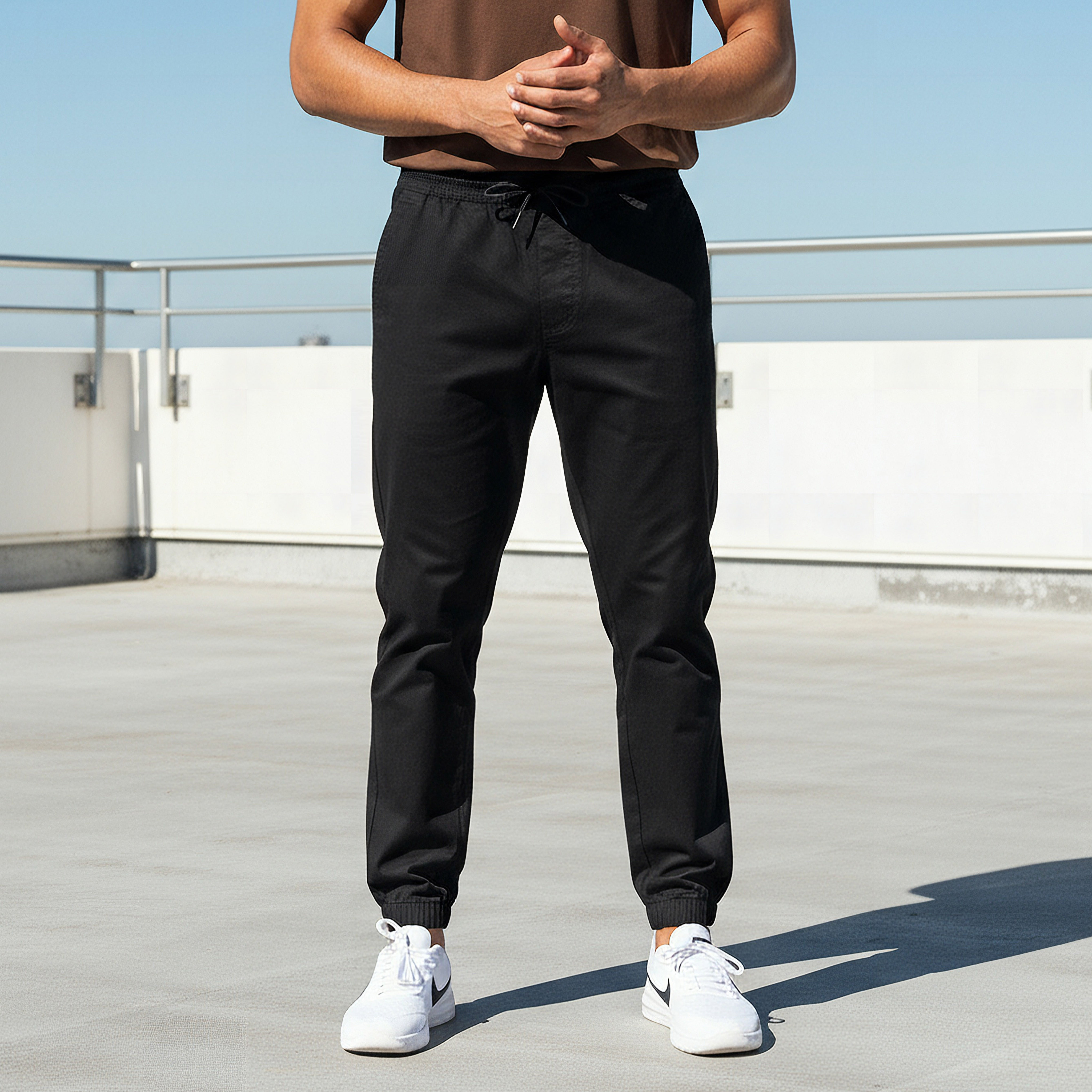 Men Slim Fit Joggers with Pockets-men-clothing-bottoms-joggers-image-1