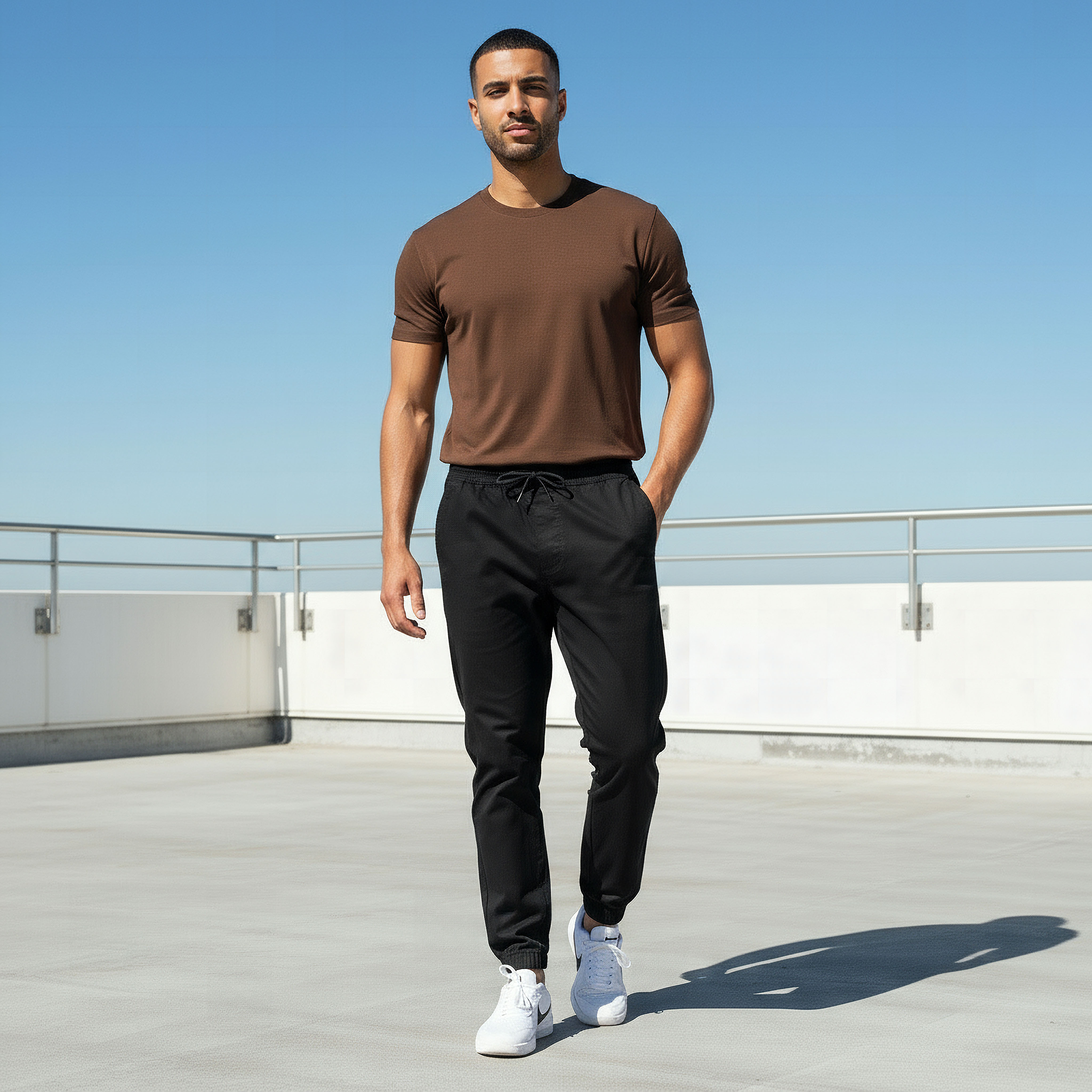 Men Slim Fit Joggers with Pockets-men-clothing-bottoms-joggers-image-2