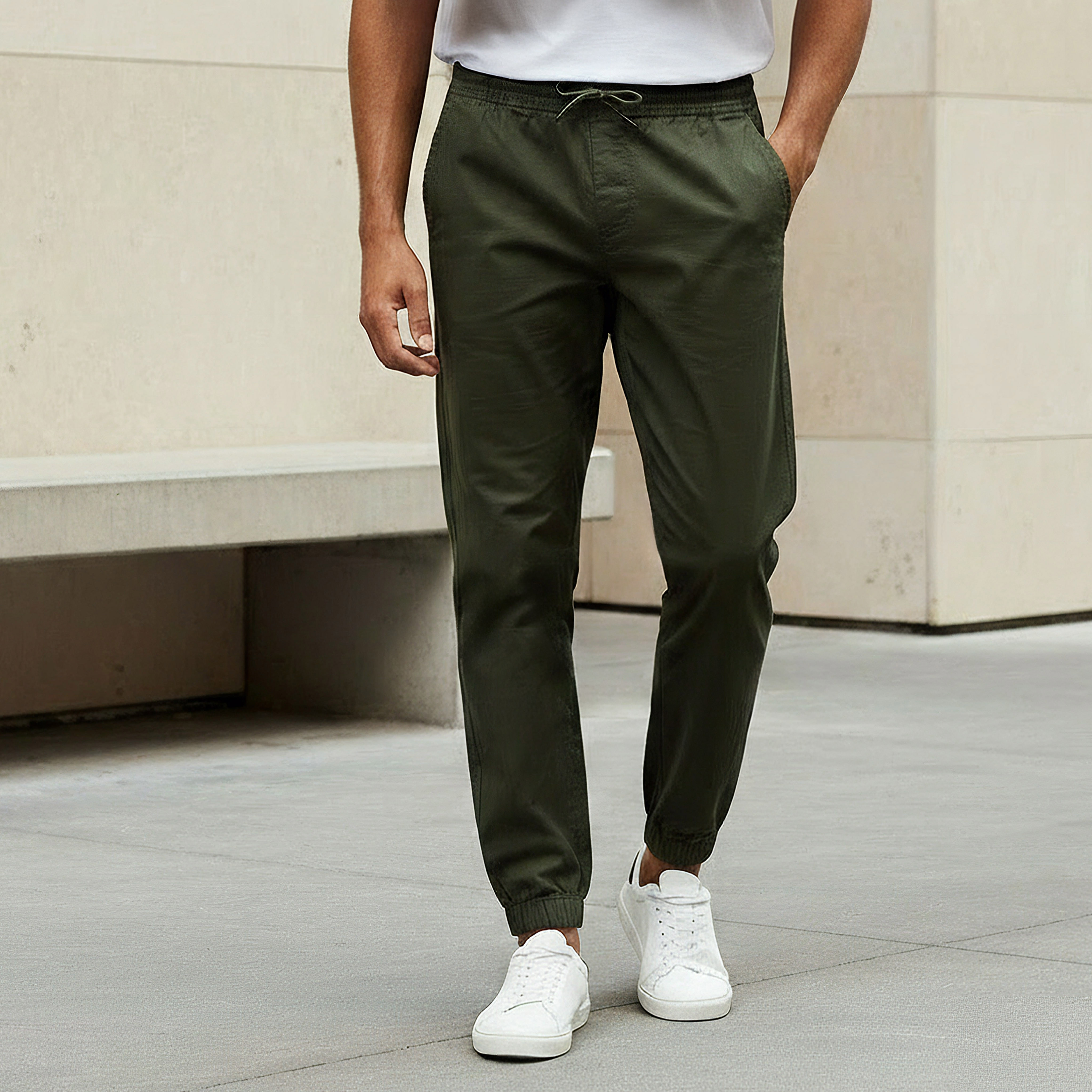 Men Slim Fit Joggers with Pockets-men-clothing-bottoms-joggers-image-1