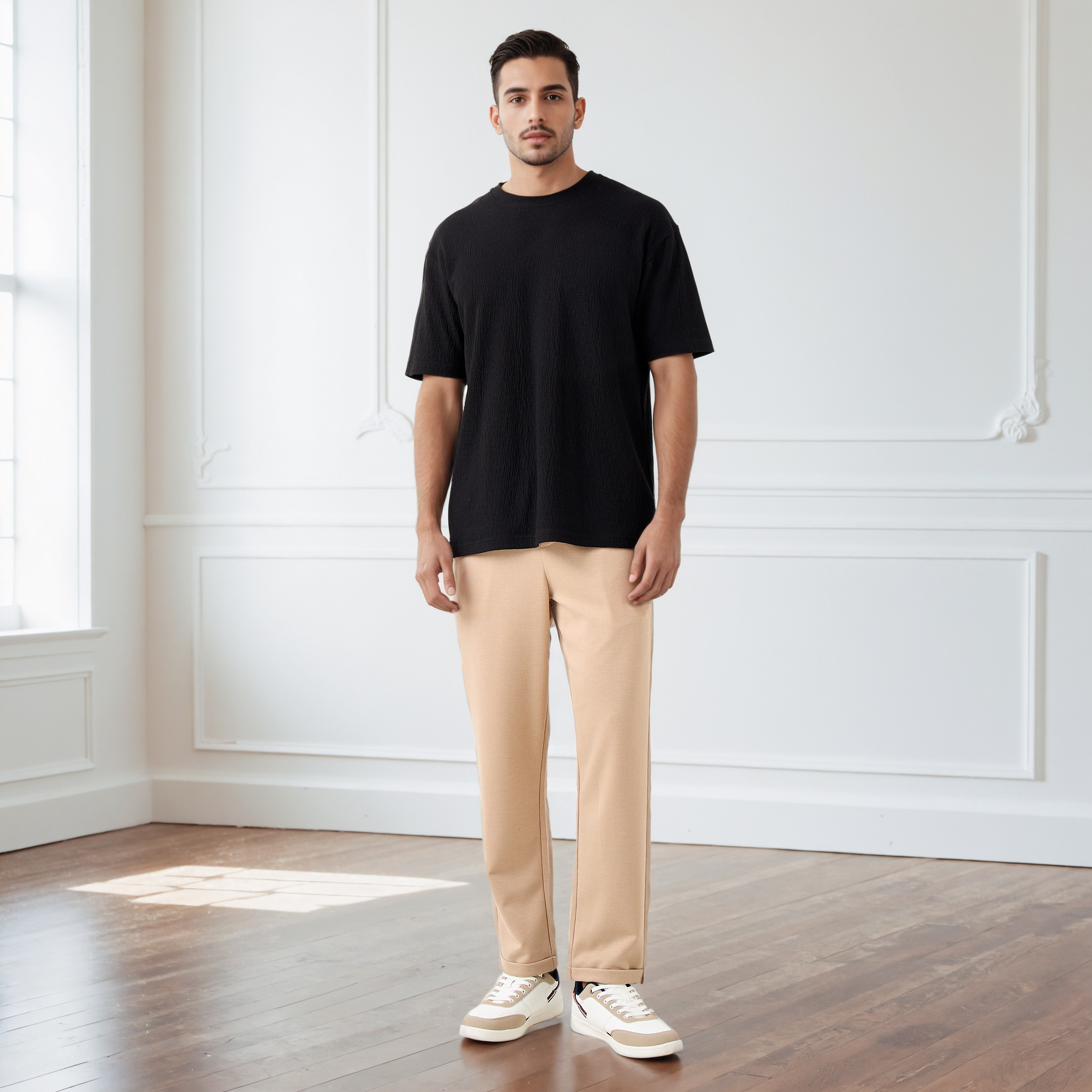بنطلون بيكيه رجالي بقصة ضيقة-men-clothing-bottoms-trousersandchinos-trousers-image-2